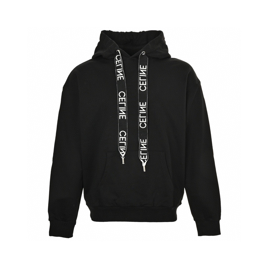 CELINE 赛琳 字母织带连帽卫衣 外套 长袖 灰色 黑色 B0 2Y468052H-08GC