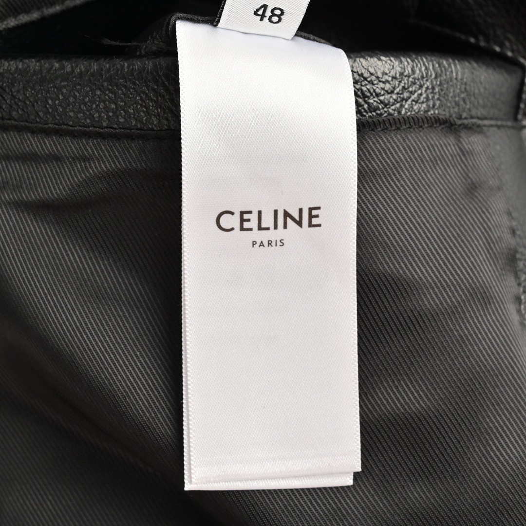 CELINE 赛琳 C标皮革连帽夹克 外套 长袖 黑色 C0 RV03L820Y-38NO