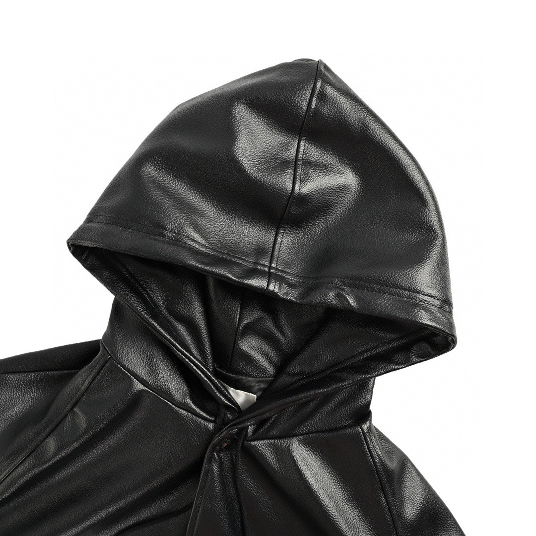 CELINE 赛琳 C标皮革连帽夹克 外套 长袖 黑色 C0 RV03L820Y-38NO