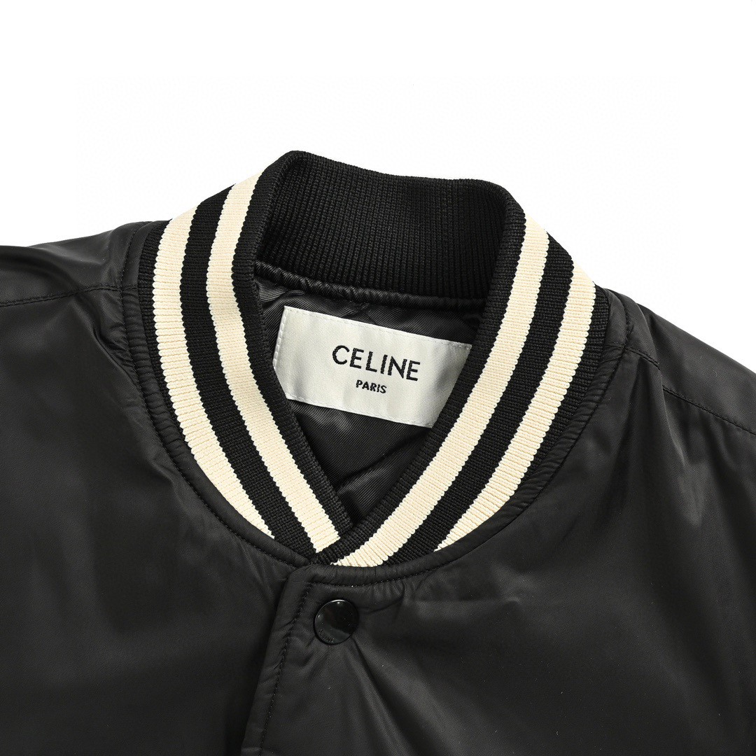 CELINE 赛琳 字母棒球服 棉服 夹克 外套 长袖 黑色 C0 2W22C227R-38NO