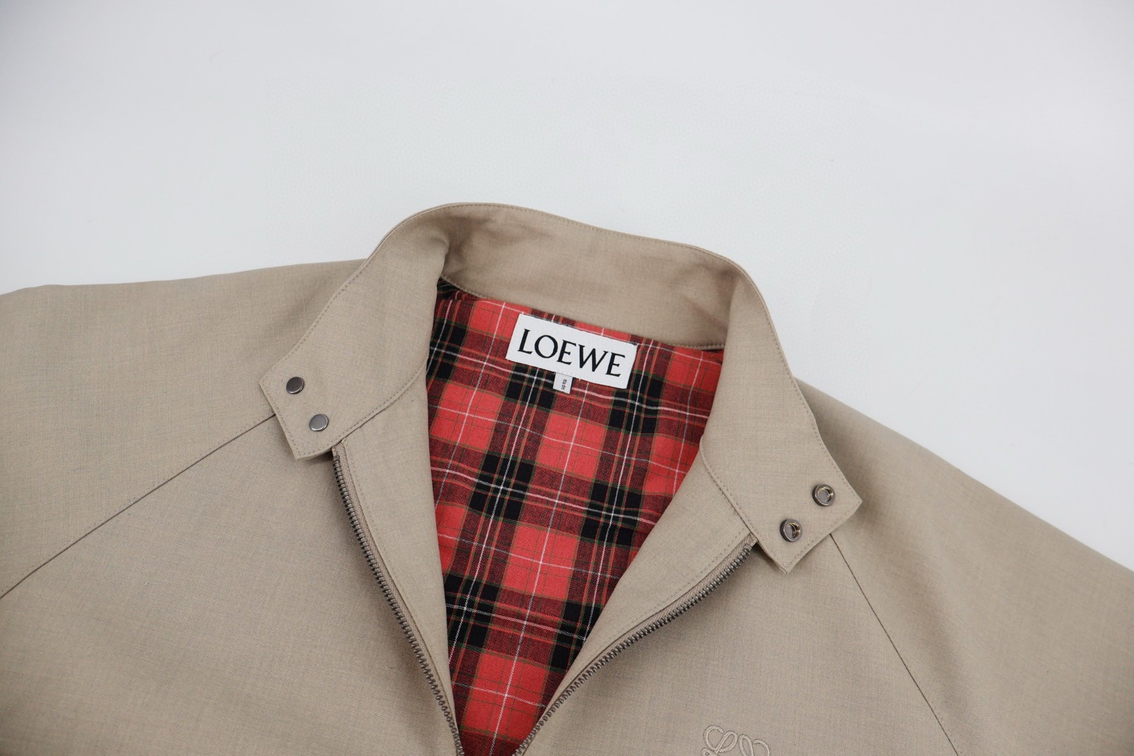 LOEWE 罗意威 纯色羊毛混纺亚麻拉链夹克 外套 长袖 C0 H526Y02WC1-8586