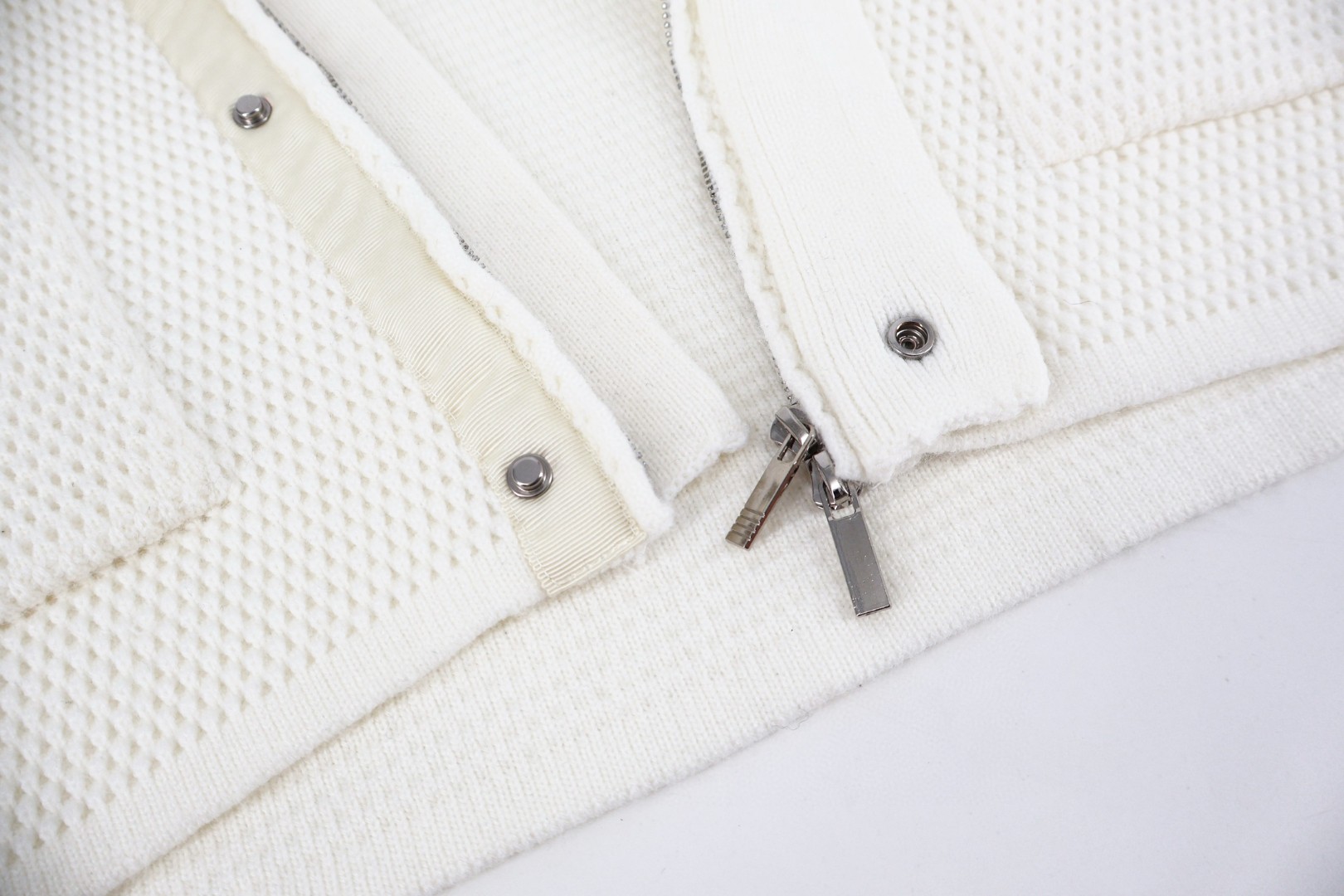 THOM BROWNE 双头拉链连帽外套 毛衣 夹克 长袖 灰色 蓝色 白色 B0