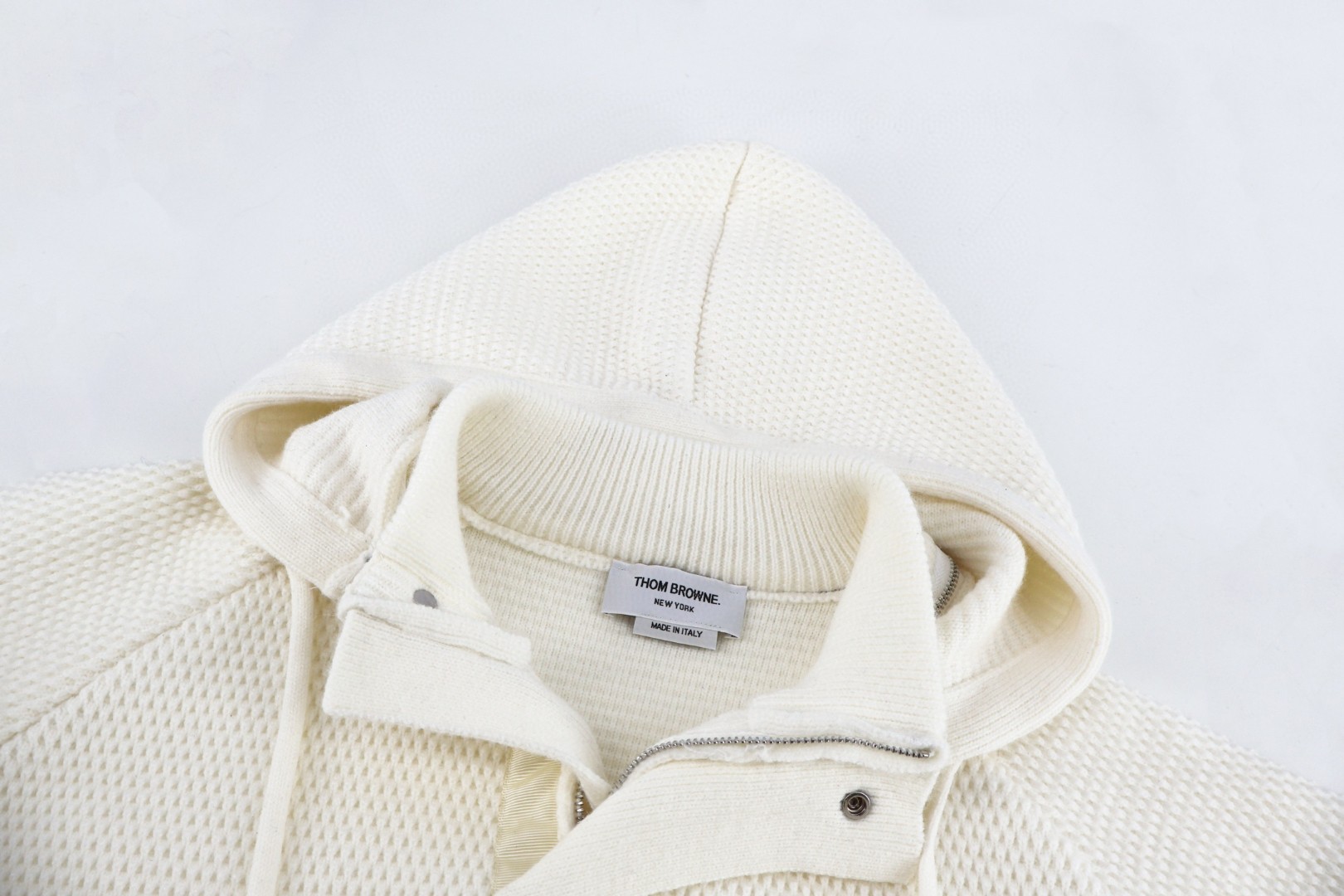 THOM BROWNE 双头拉链连帽外套 毛衣 夹克 长袖 灰色 蓝色 白色 B0