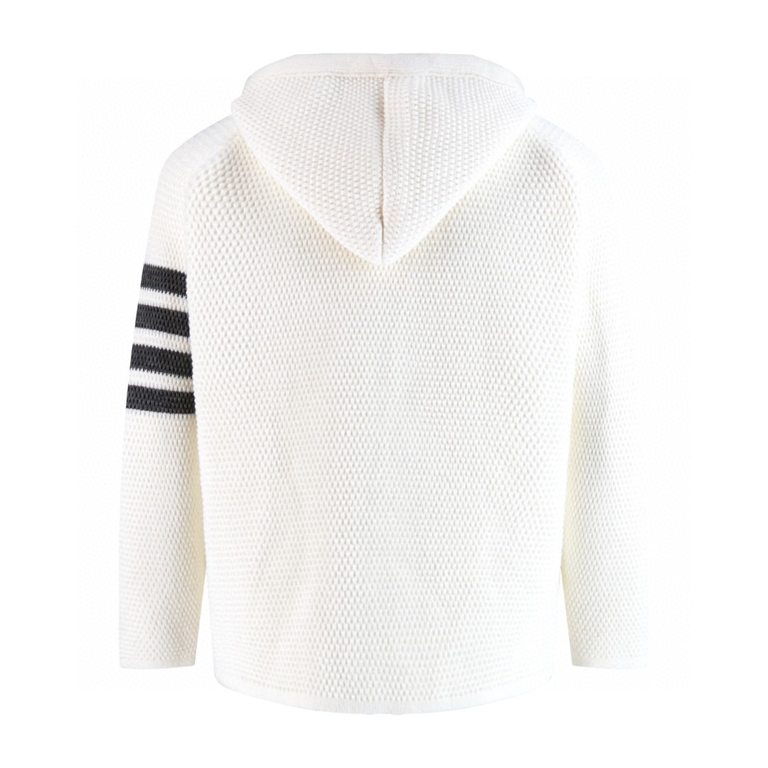 THOM BROWNE 双头拉链连帽外套 毛衣 夹克 长袖 灰色 蓝色 白色 B0