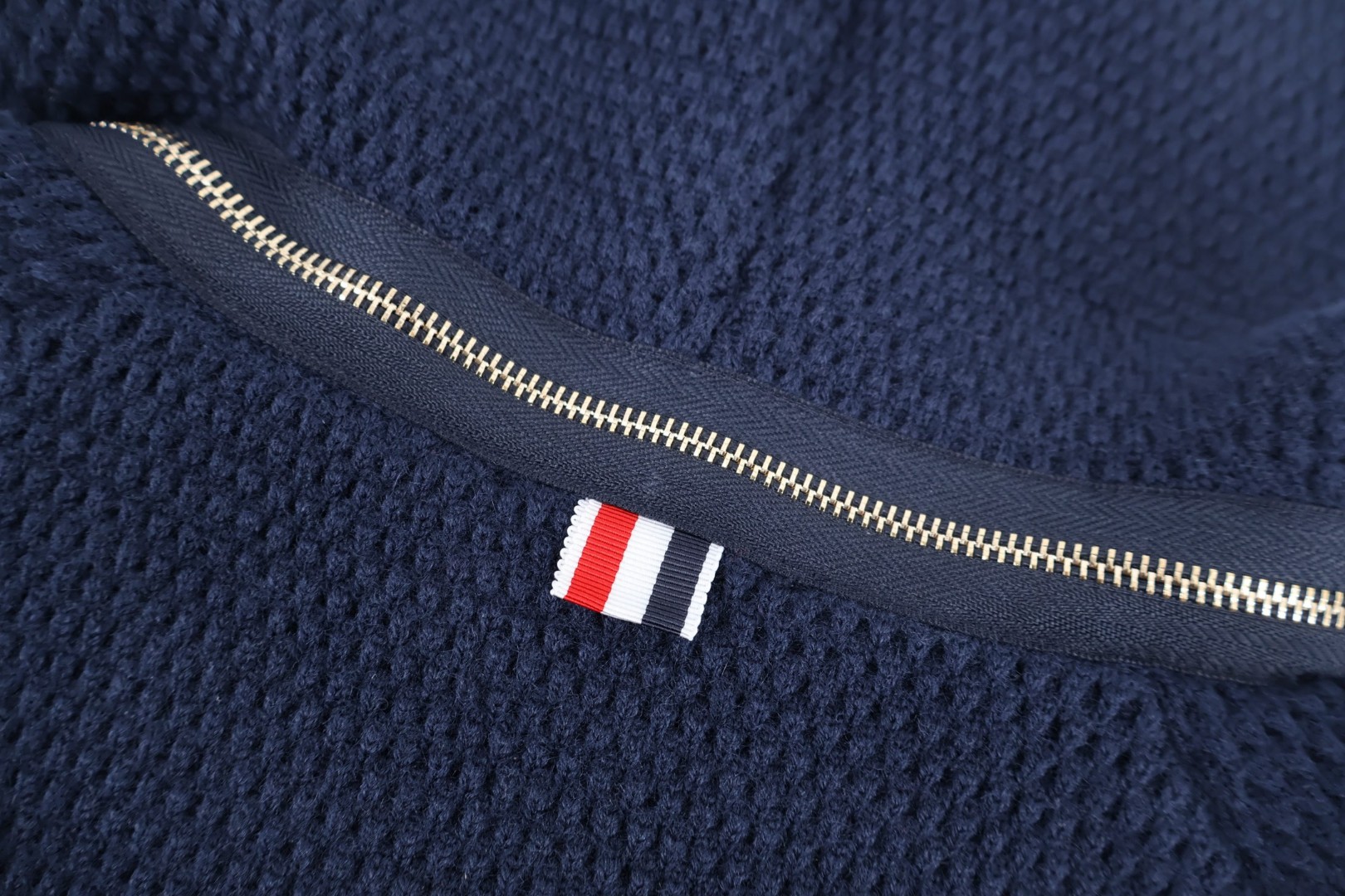 THOM BROWNE 双头拉链连帽外套 毛衣 夹克 长袖 灰色 蓝色 白色 B0