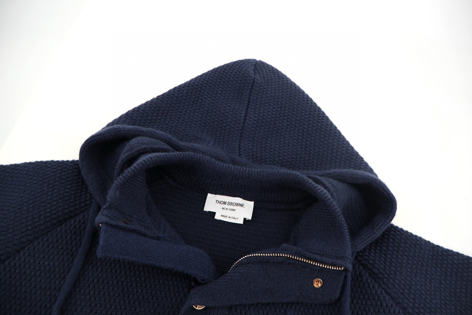 THOM BROWNE 双头拉链连帽外套 毛衣 夹克 长袖 灰色 蓝色 白色 B0