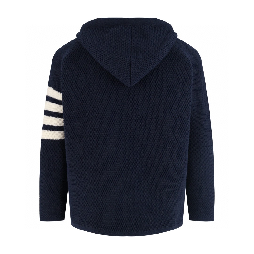 THOM BROWNE 双头拉链连帽外套 毛衣 夹克 长袖 灰色 蓝色 白色 B0