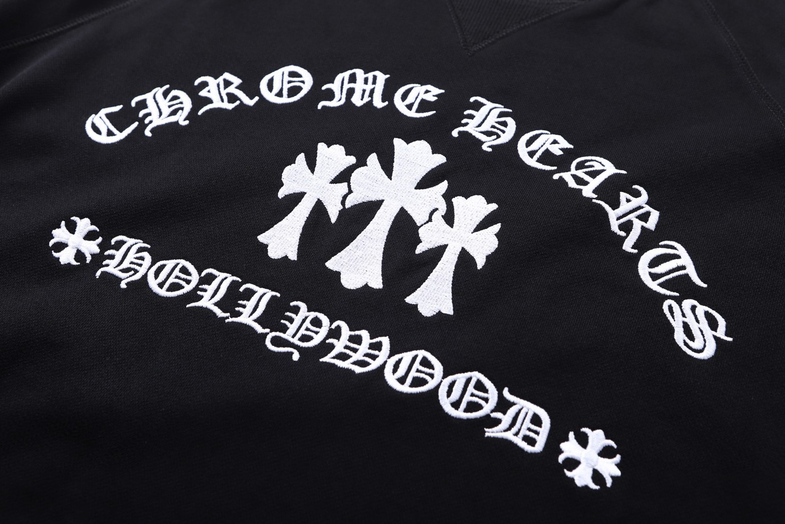 Chrome Hearts 克罗心 十字架刺绣圆领卫衣 外套 长袖 黑色 B0