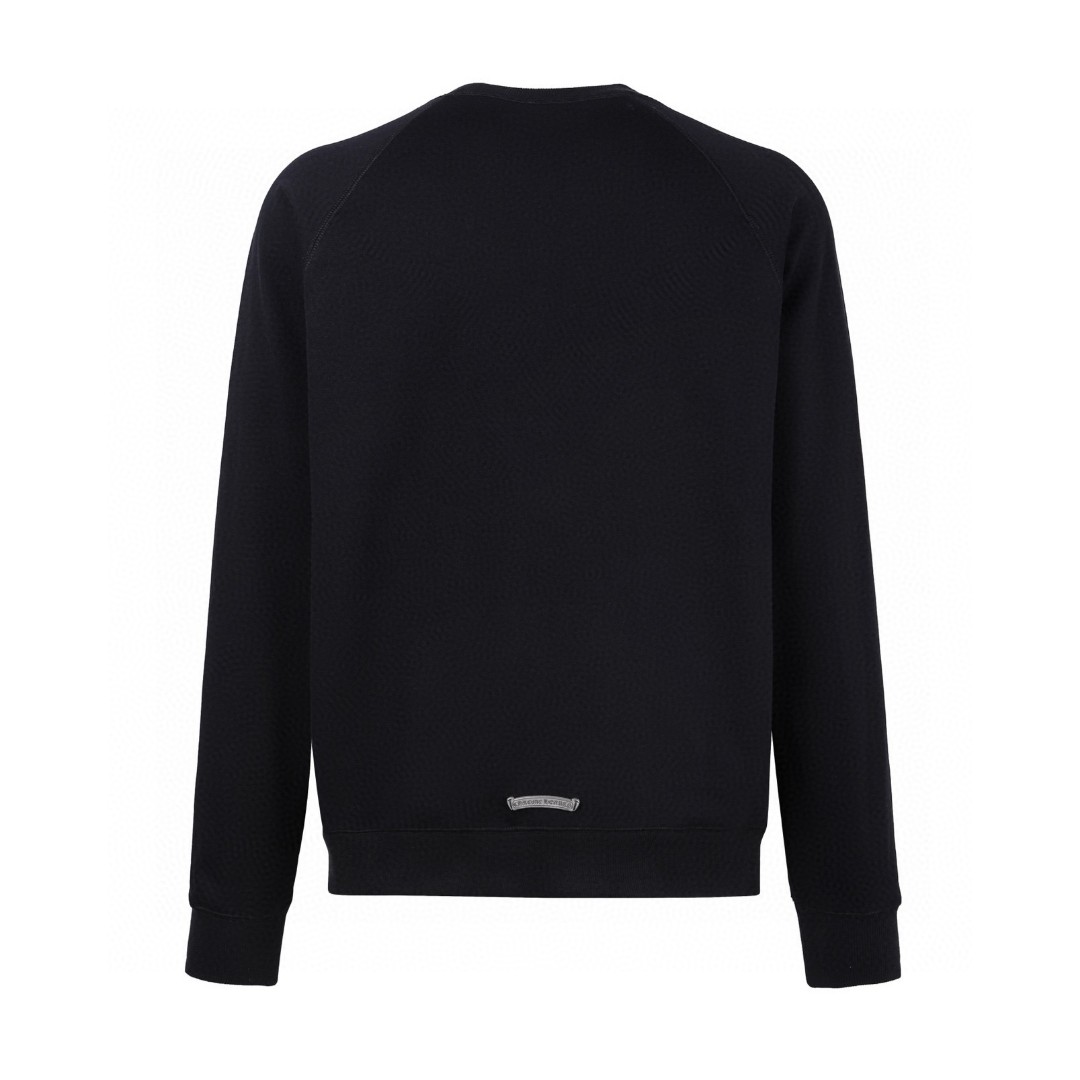 Chrome Hearts 克罗心 十字架刺绣圆领卫衣 外套 长袖 黑色 B0