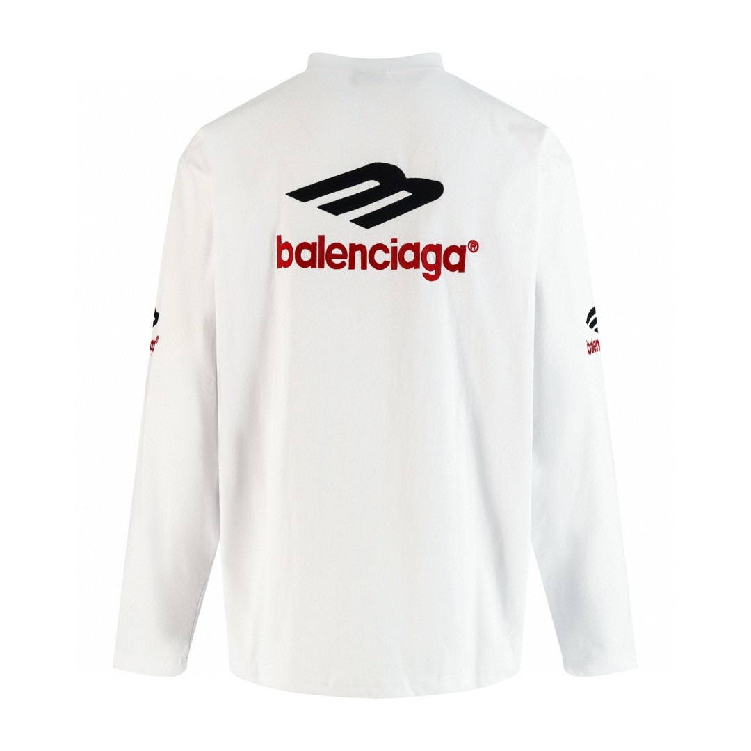 Balenciaga 巴黎世家 3B前后刺绣T恤 卫衣 长袖 蓝黑色 白色 A5 720250TPVD79065