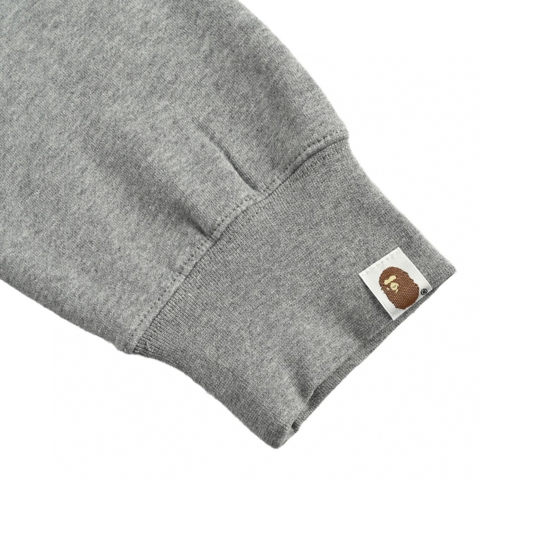 A BATHING APE Bape 小标鲨鱼头拉链连帽卫衣 外套 长袖 黑色 灰色 B0 