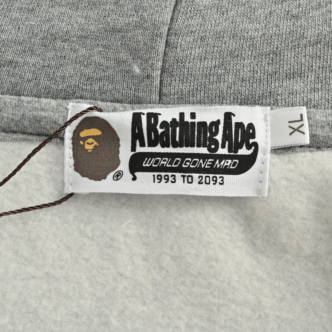 A BATHING APE Bape 小标鲨鱼头拉链连帽卫衣 外套 长袖 黑色 灰色 B0 
