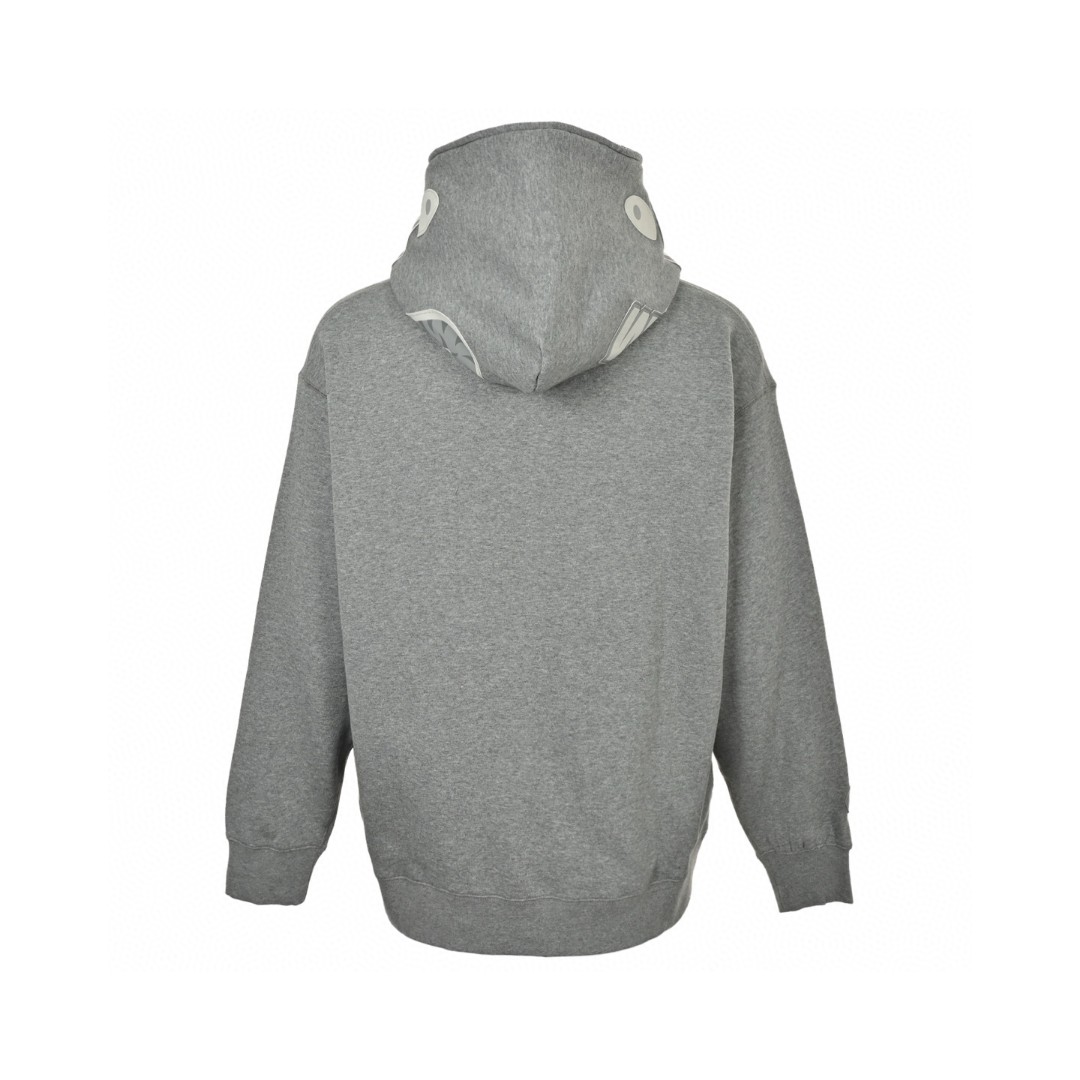 A BATHING APE Bape 小标鲨鱼头拉链连帽卫衣 外套 长袖 黑色 灰色 B0 