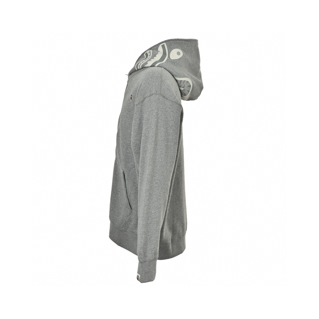 A BATHING APE Bape 小标鲨鱼头拉链连帽卫衣 外套 长袖 黑色 灰色 B0 