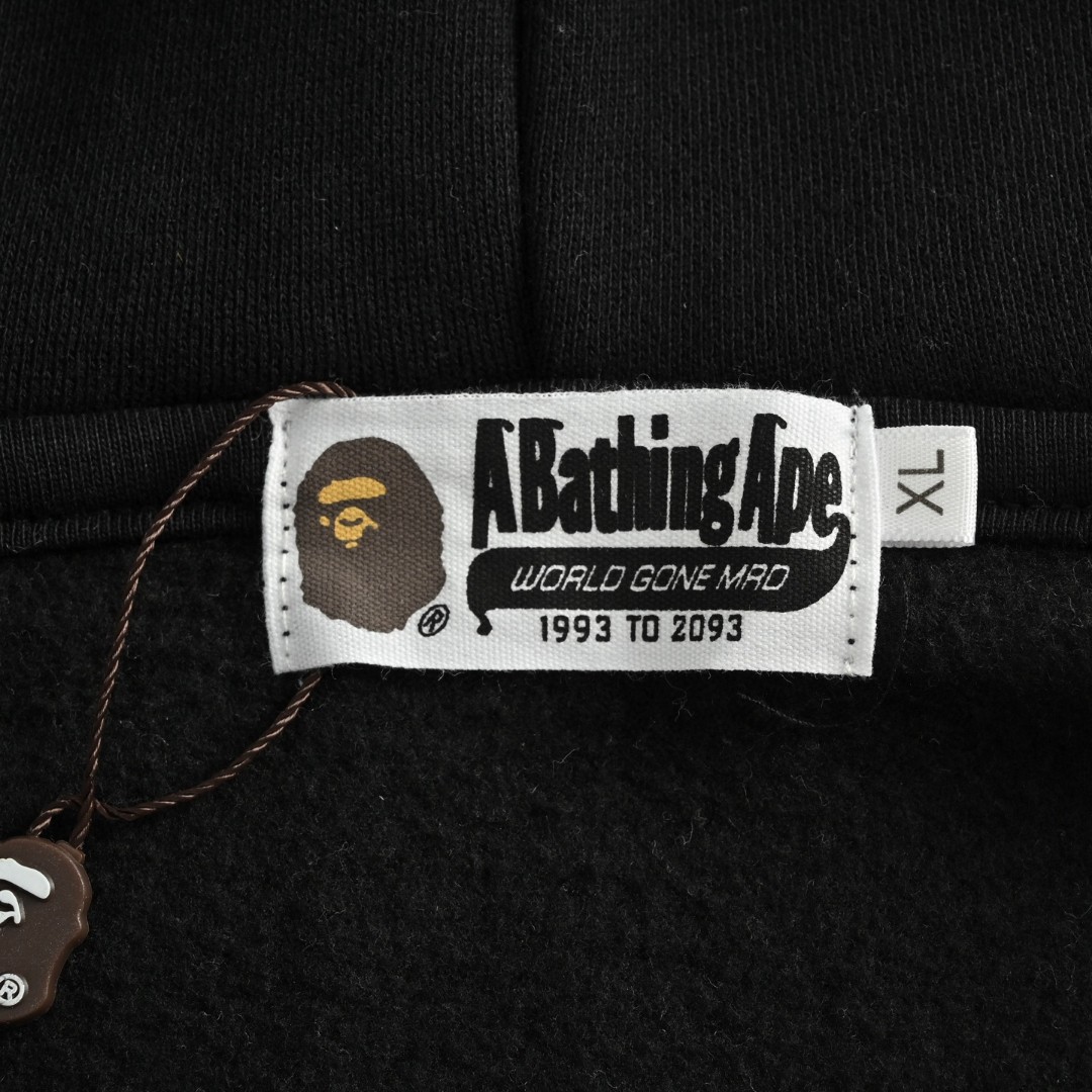 A BATHING APE Bape 小标鲨鱼头拉链连帽卫衣 外套 长袖 黑色 灰色 B0 