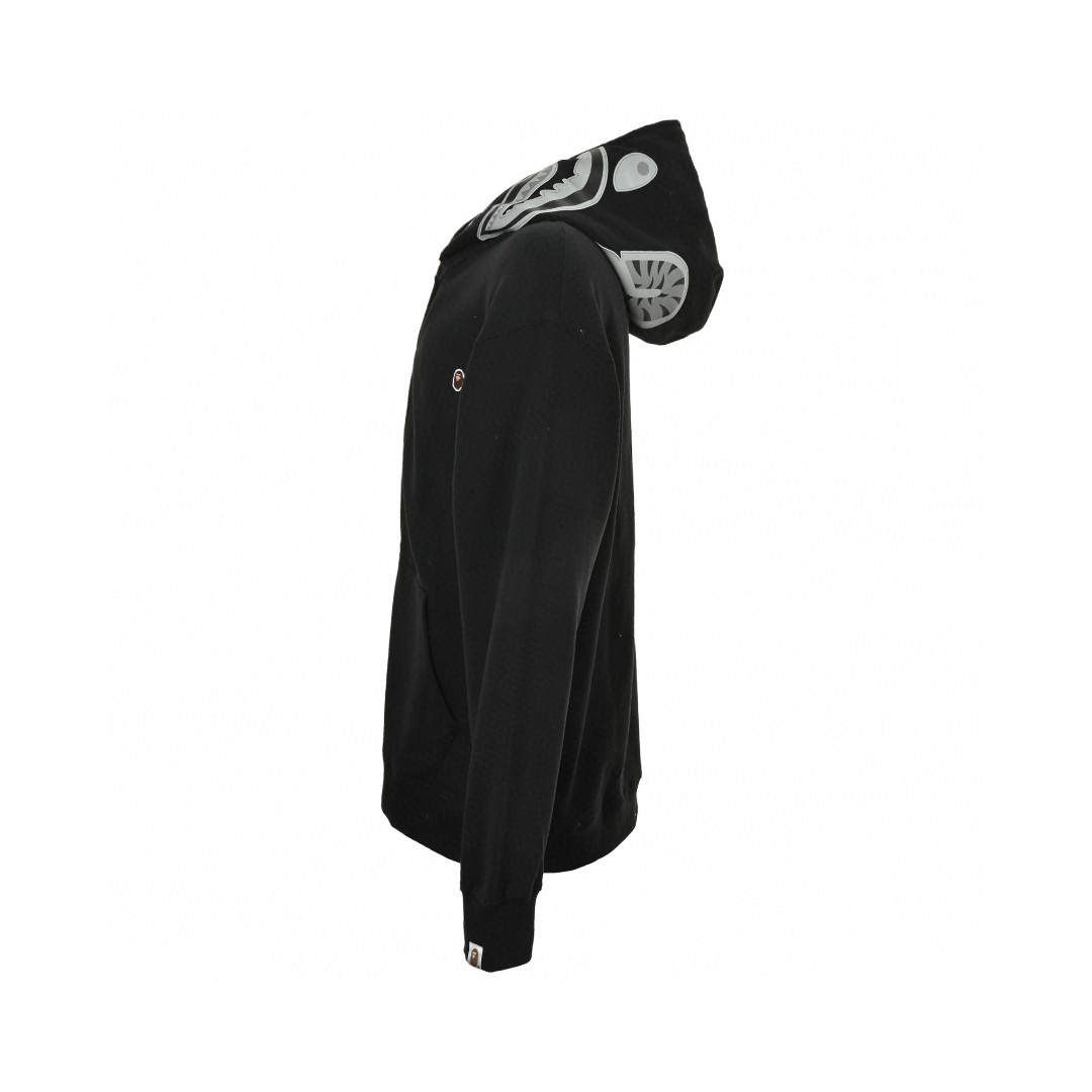 A BATHING APE Bape 小标鲨鱼头拉链连帽卫衣 外套 长袖 黑色 灰色 B0 