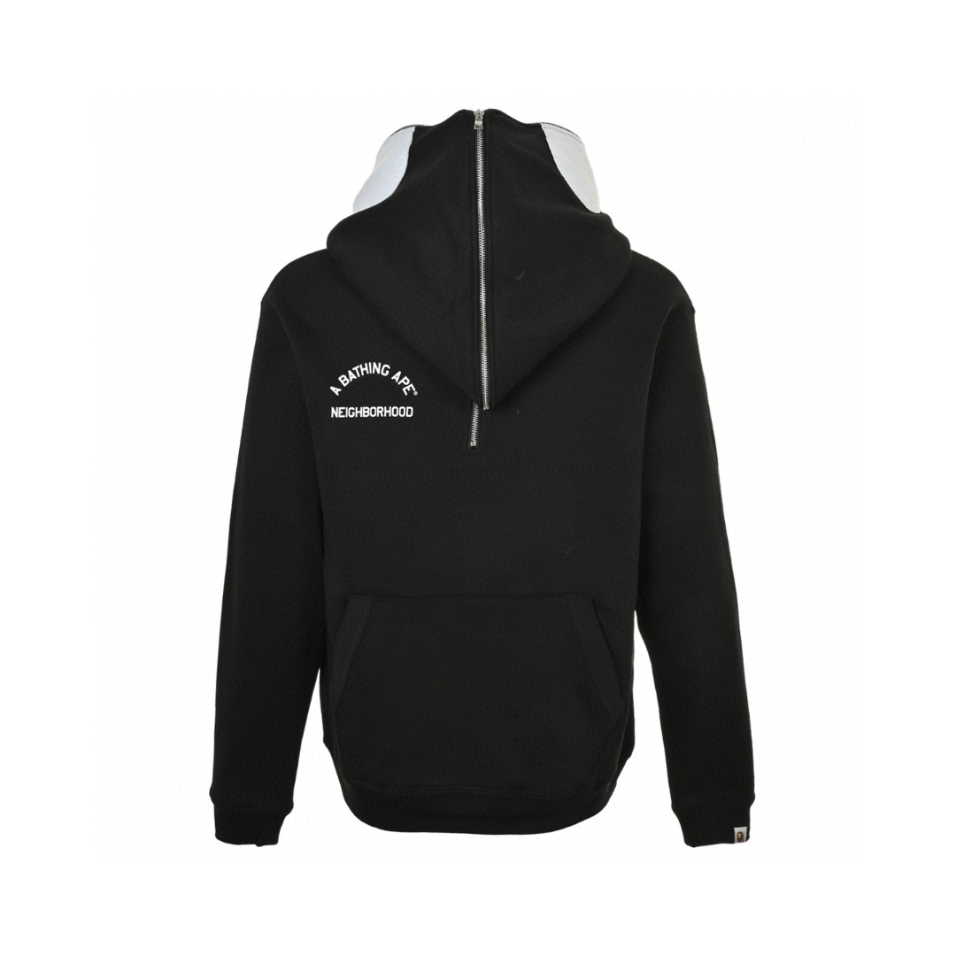 A BATHING APE Bape 前后可穿骷髅半拉链连帽卫衣 外套 长袖 黑色 灰色 B0 1K73-114-907