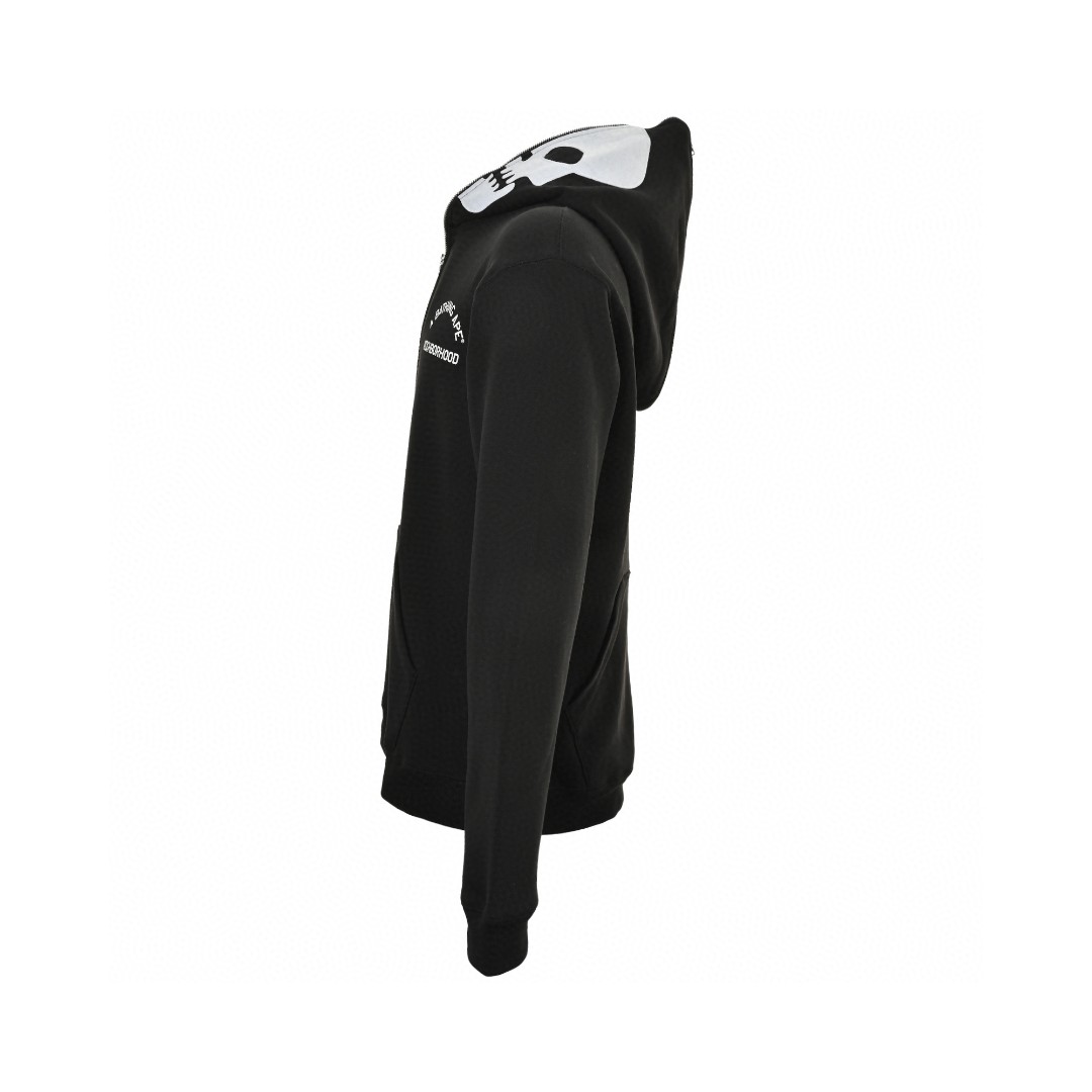 A BATHING APE Bape 前后可穿骷髅半拉链连帽卫衣 外套 长袖 黑色 灰色 B0 1K73-114-907