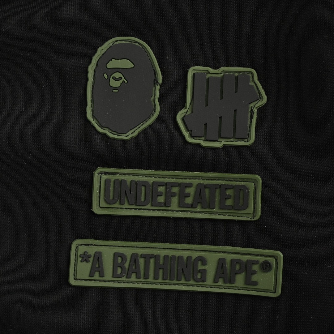 A BATHING APE Bape 迷彩拼接鲨鱼头多标拉链连帽卫衣 外套 长袖 黑色 灰色 B0