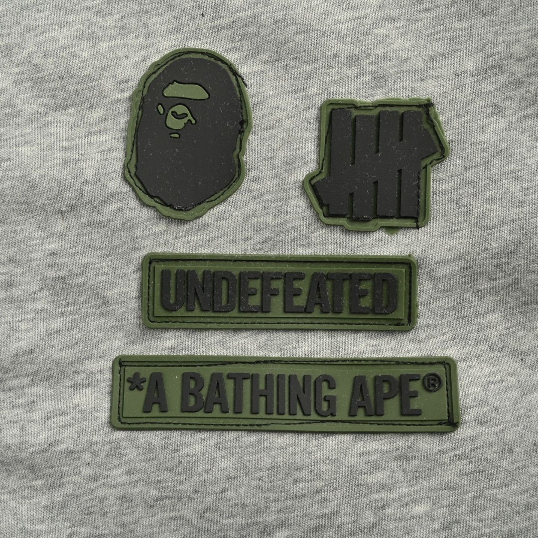 A BATHING APE Bape 迷彩拼接鲨鱼头多标拉链连帽卫衣 外套 长袖 黑色 灰色 B0