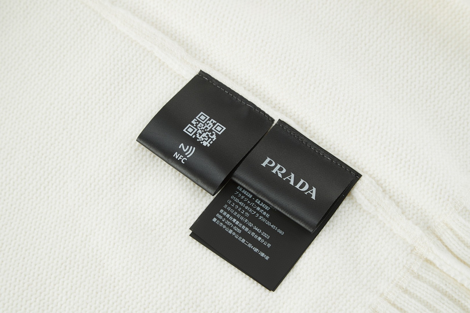 PRADA 普拉达 提花徽标羊毛针织毛衣 针织衫 长袖 白色 黑色 灰色 B0 UMB223-1YMW-F0002-S-211