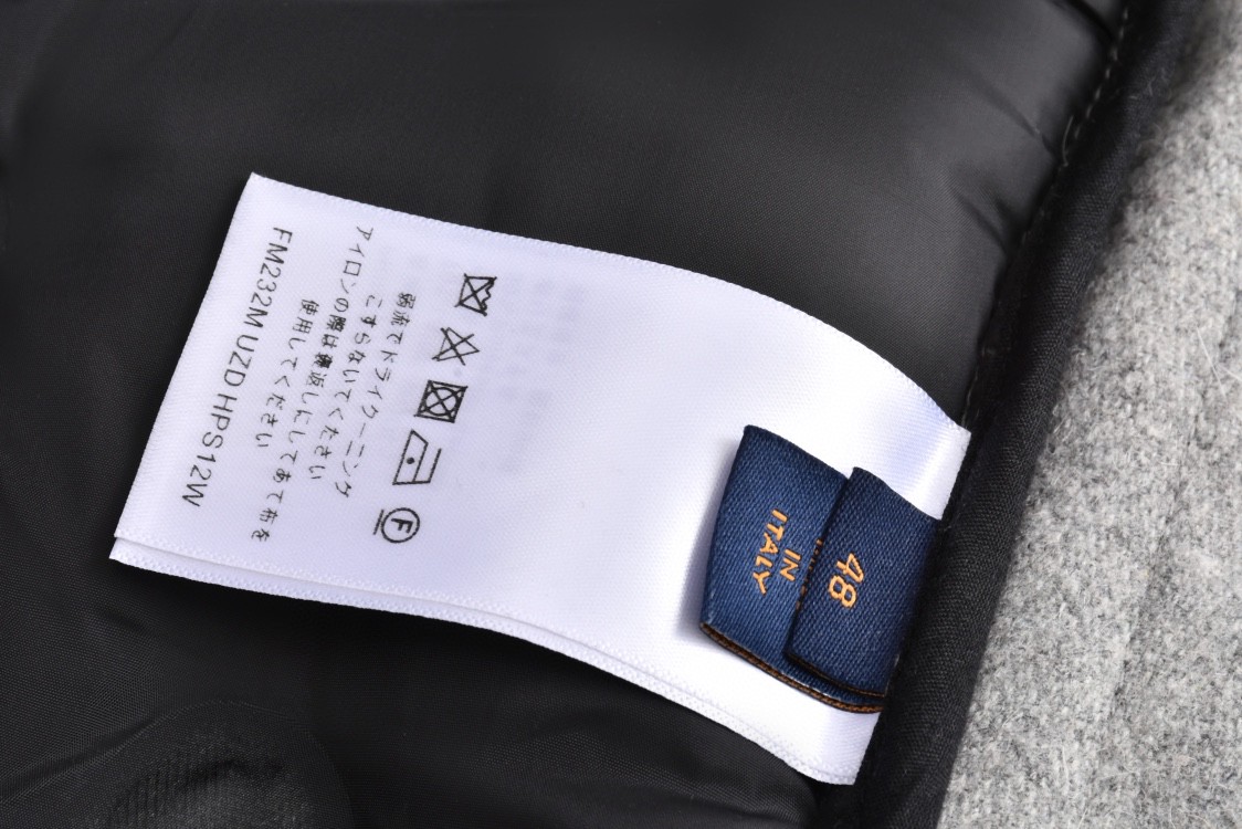 LOUIS VUITTON 路易威登 浮雕压花拉链连帽羽绒服 外套 长袖 灰色 E5