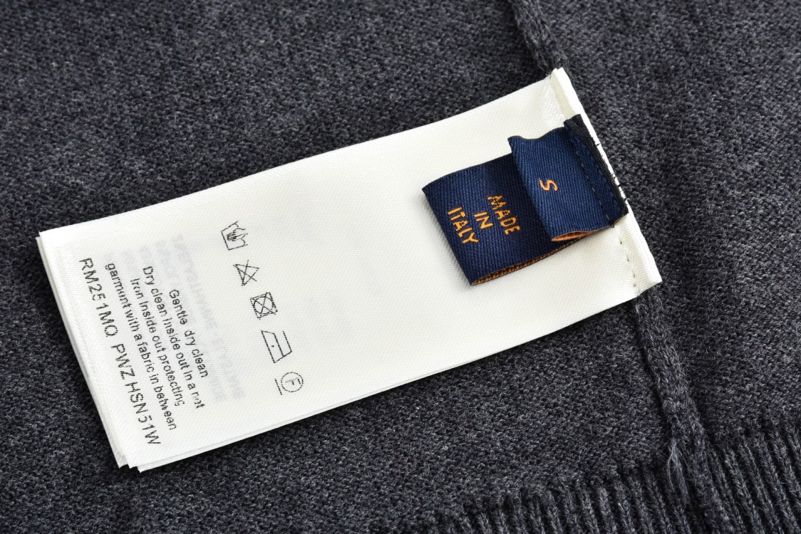 LOUIS VUITTON 路易威登 提花螺纹袖羊毛针织衫 毛衣 外套 黑色 藏青色 B0 1AGJW9