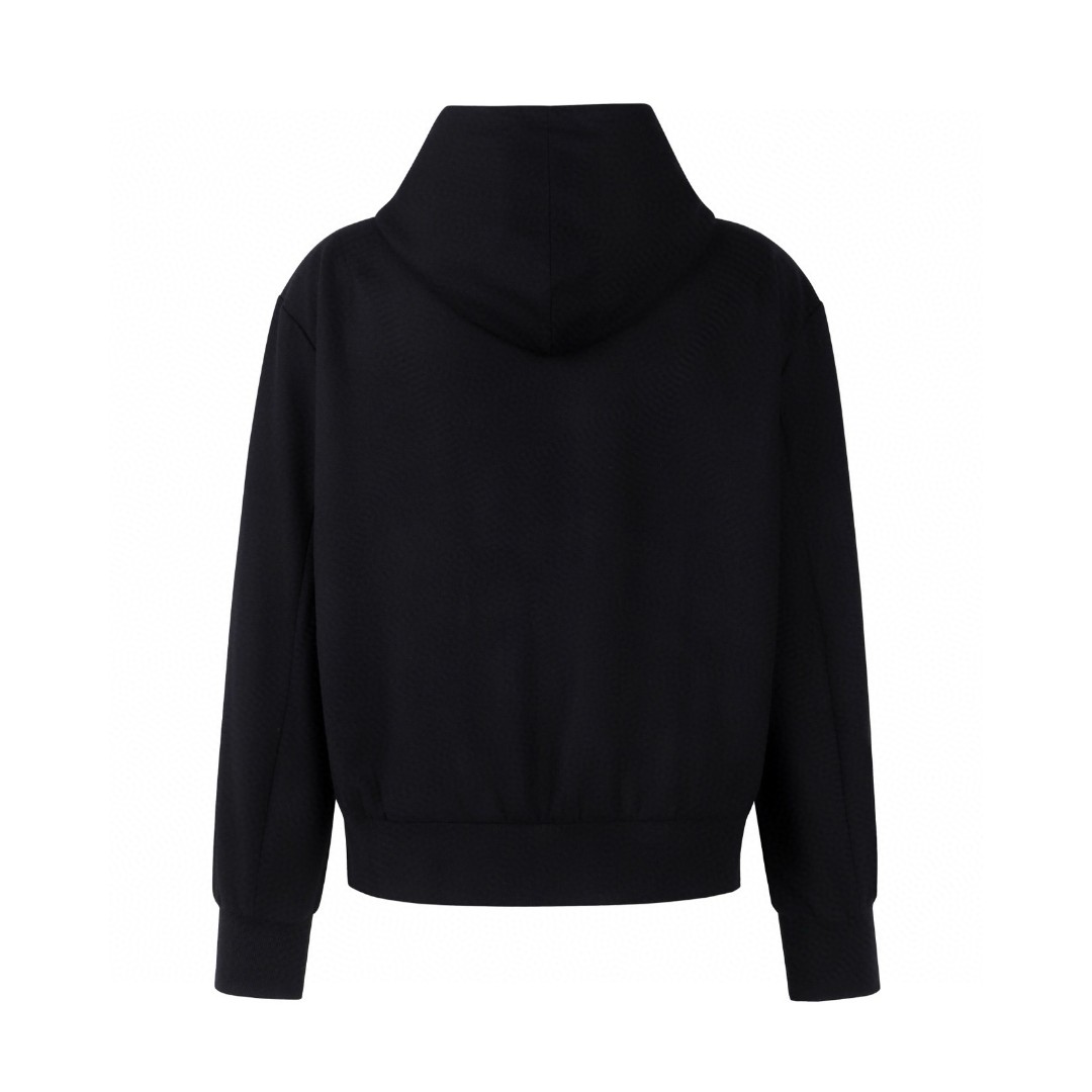 LOUIS VUITTON 路易威登 铁标束腰拉链连帽卫衣 外套 长袖 黑色 B0