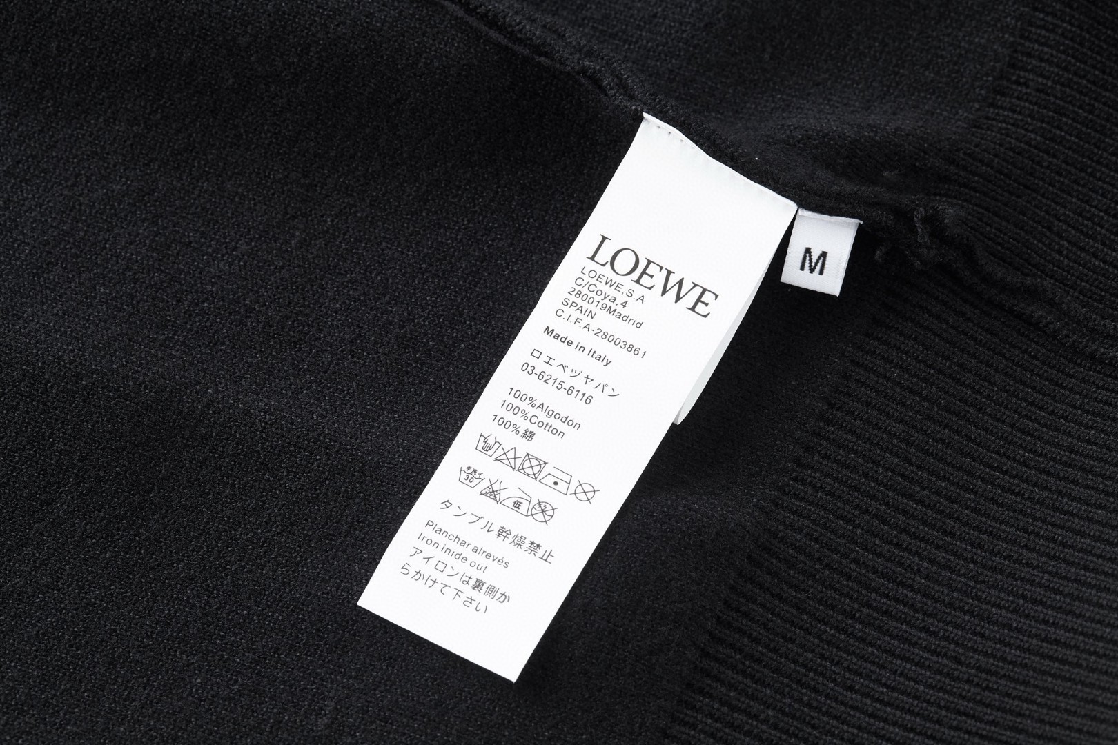 LOEWE 罗意威 皮标口袋针织拉链帽衫 卫衣 外套 长袖 黑色 B0 H526Y16KAS-1100