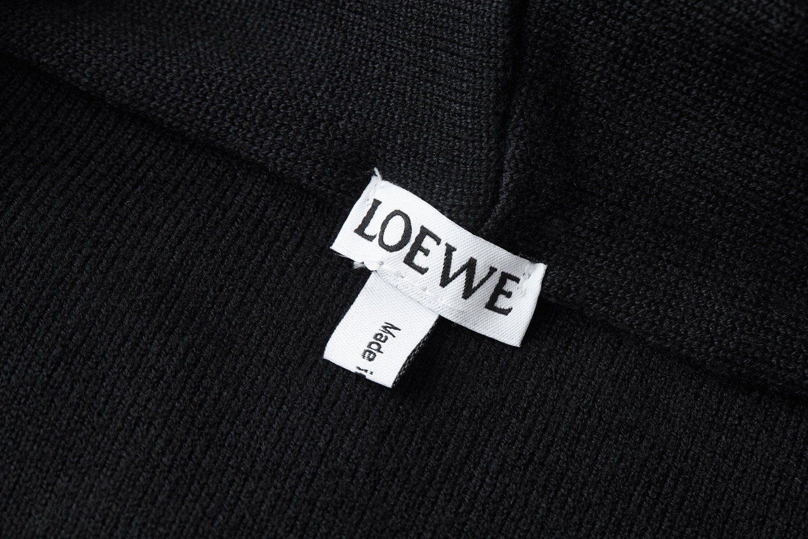 LOEWE 罗意威 皮标口袋针织拉链帽衫 卫衣 外套 长袖 黑色 B0 H526Y16KAS-1100