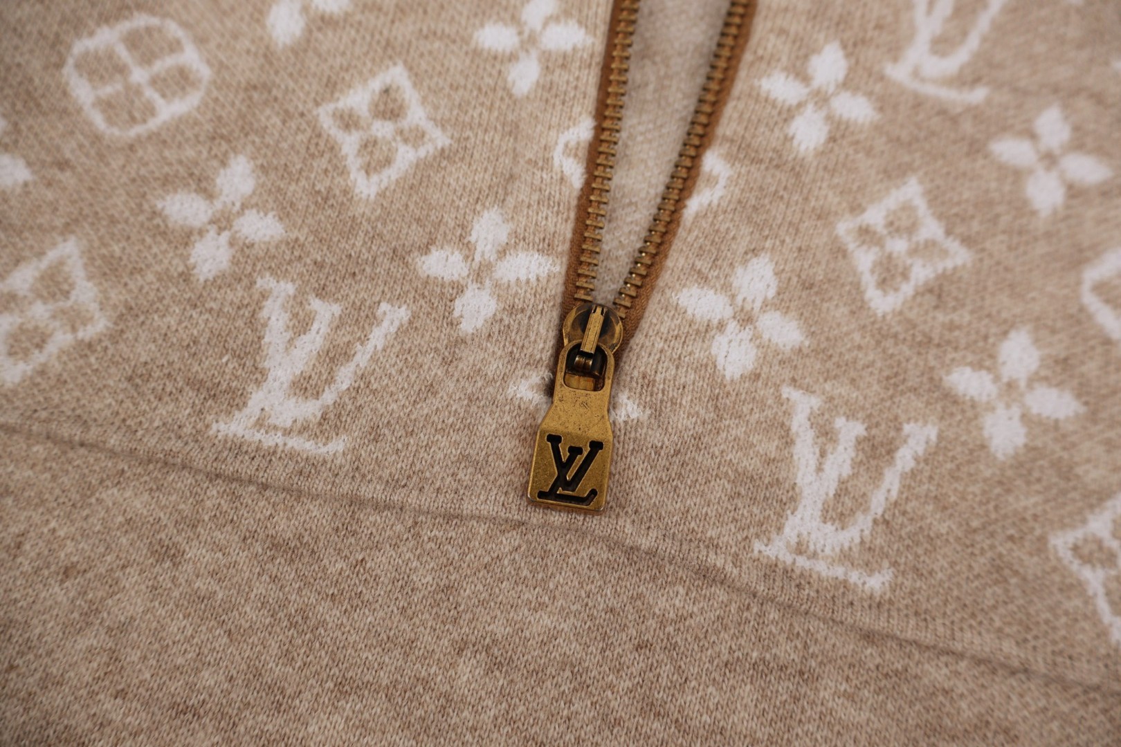 LOUIS VUITTON 路易威登 SKI滑雪系列 半拉链印花毛衣 针织衫 灰色 B5 1AJBWH