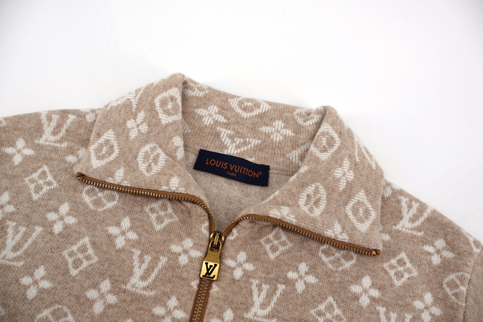 LOUIS VUITTON 路易威登 SKI滑雪系列 半拉链印花毛衣 针织衫 灰色 B5 1AJBWH