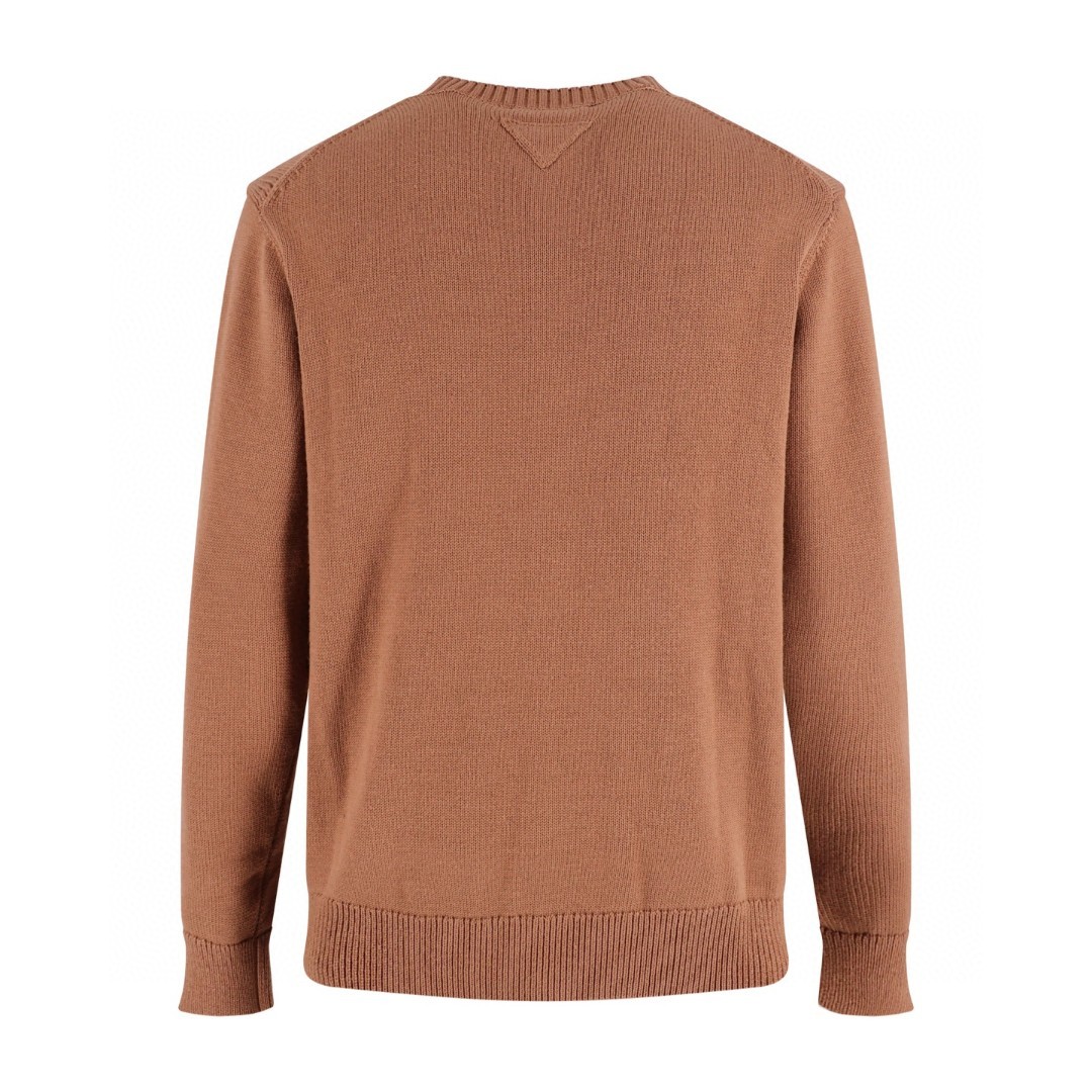 PRADA 普拉达 羊绒后领布标针织衫 开衫 毛衣 长袖 黑色 棕色 B0 UMG414-17TU-F0040-S-OOO