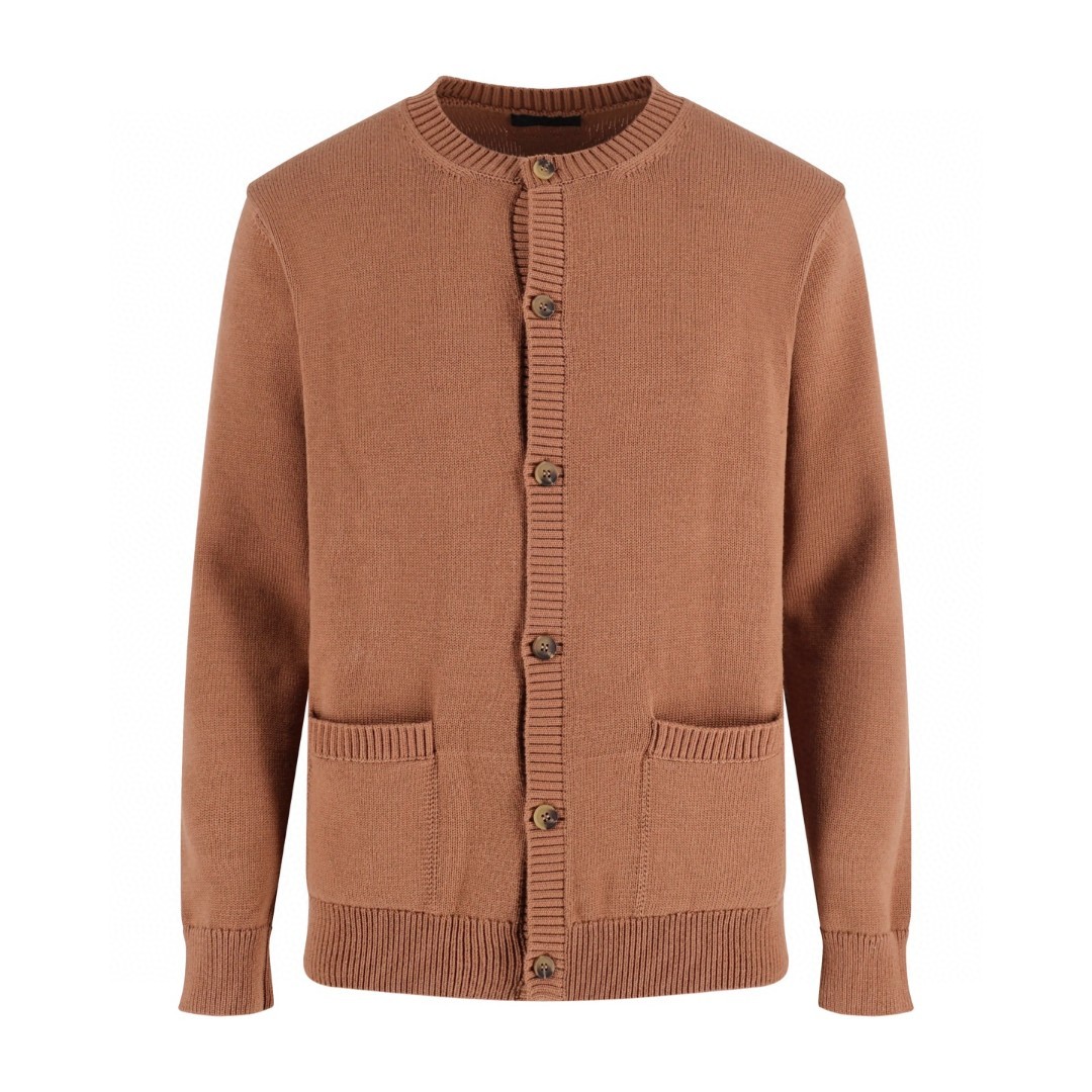 PRADA 普拉达 羊绒后领布标针织衫 开衫 毛衣 长袖 黑色 棕色 B0 UMG414-17TU-F0040-S-OOO