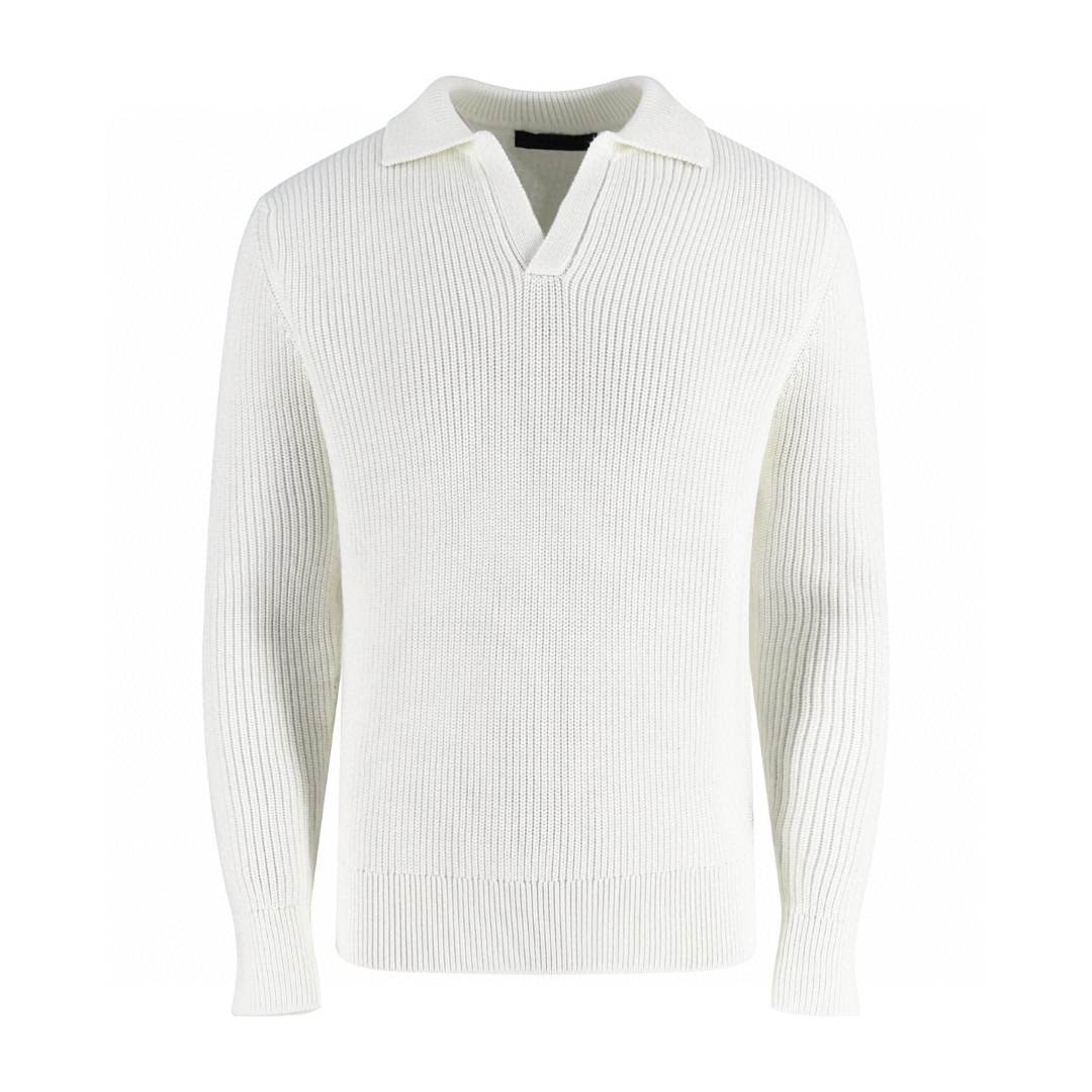 PRADA 普拉达 海鸥领羊绒针织毛衣 针织衫 长袖 白色 蓝色 B0 