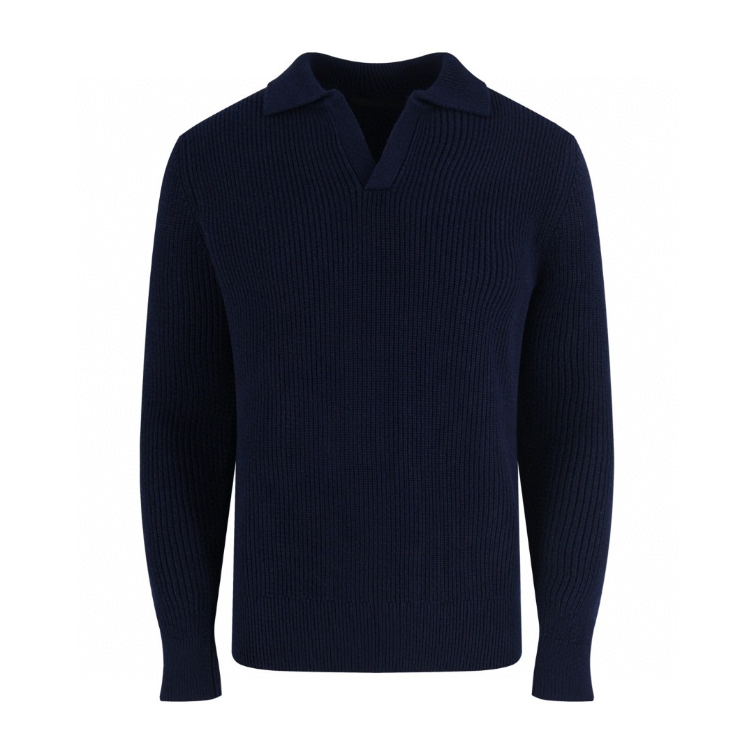 PRADA 普拉达 海鸥领羊绒针织毛衣 针织衫 长袖 白色 蓝色 B0 