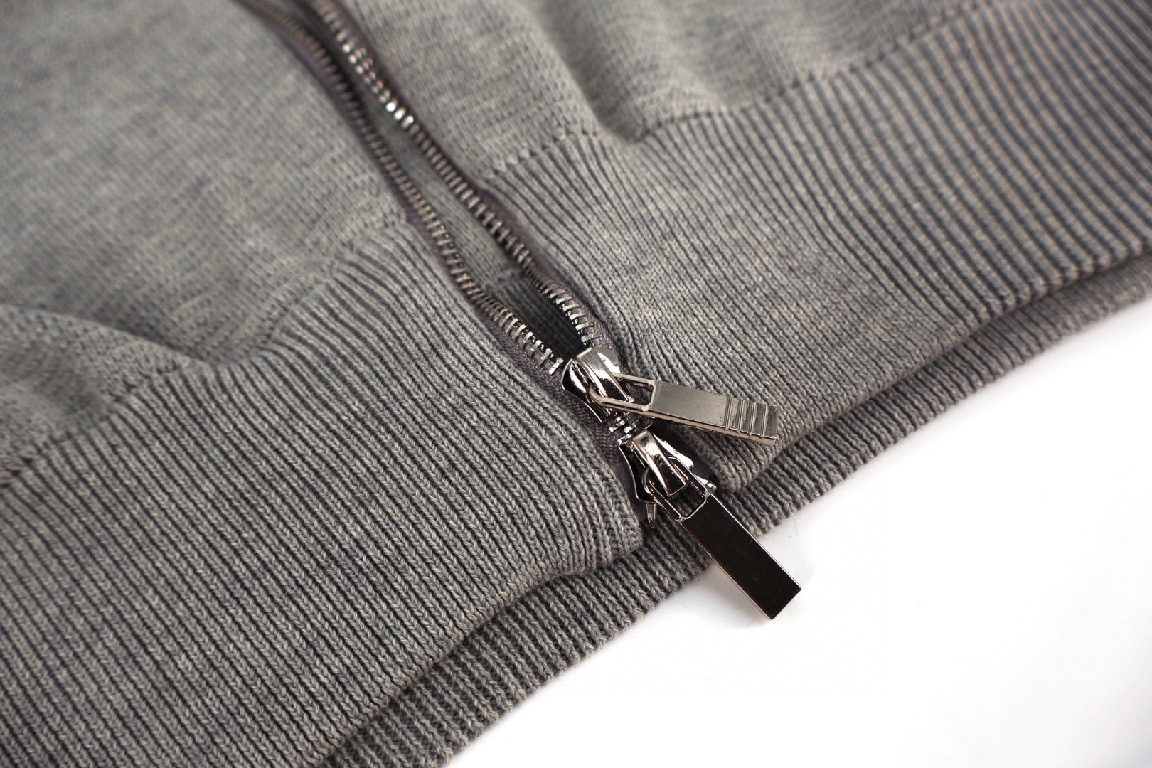 THOM BROWNE 织带羊毛针织拉链开衫 毛衣 外套 长袖 深蓝色 灰色 B0 MKJ076A-Y3007-415