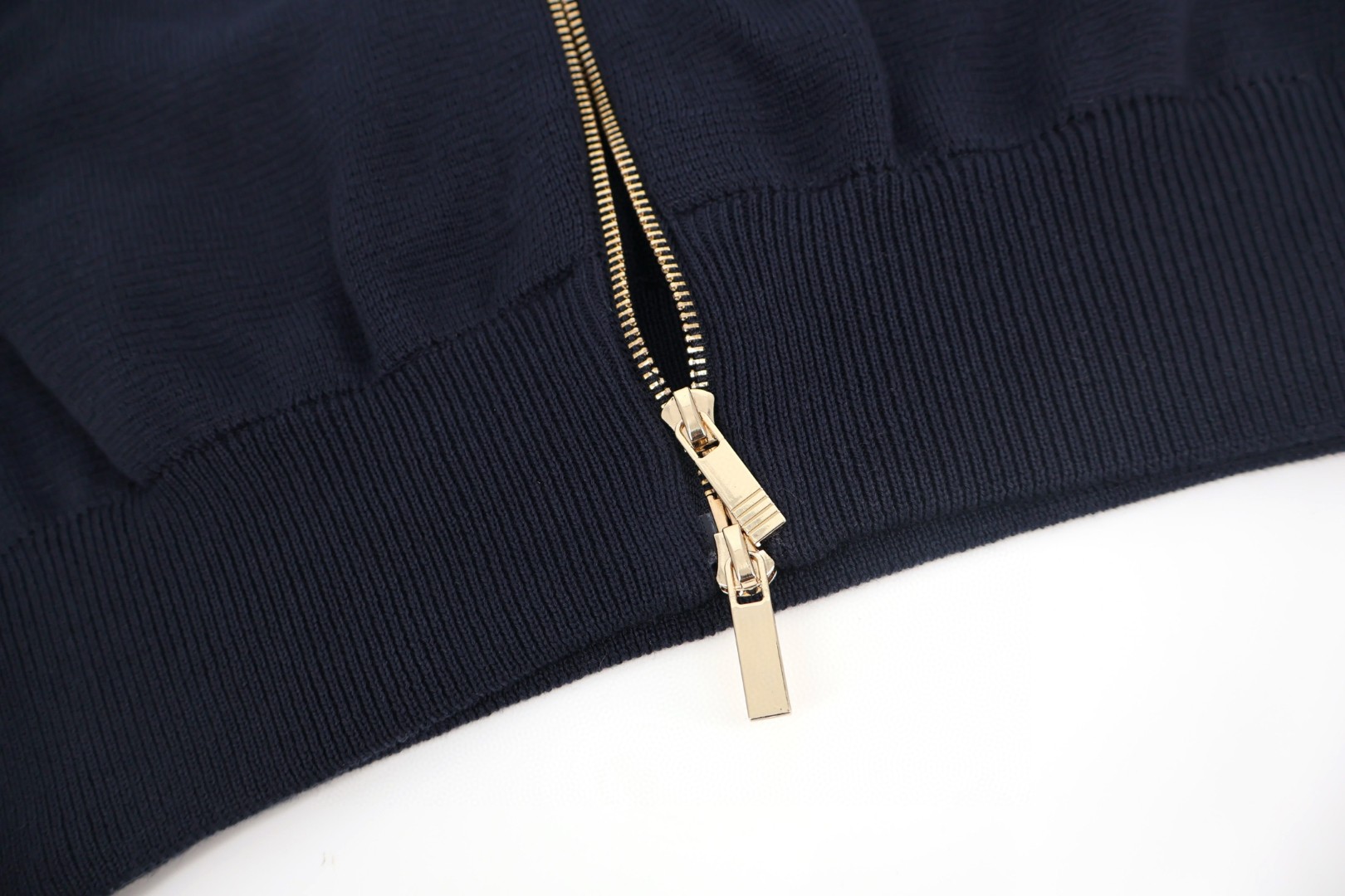 THOM BROWNE 织带羊毛针织拉链开衫 毛衣 外套 长袖 深蓝色 灰色 B0 MKJ076A-Y3007-415