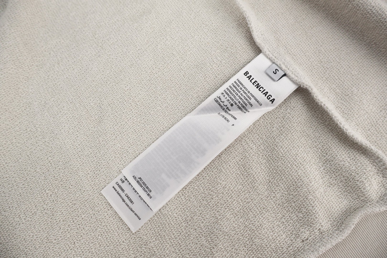 Balenciaga 巴黎世家 蓝刺绣拉链帽衫 连帽卫衣 外套 长袖 做旧白 B0 803264TSVP18016