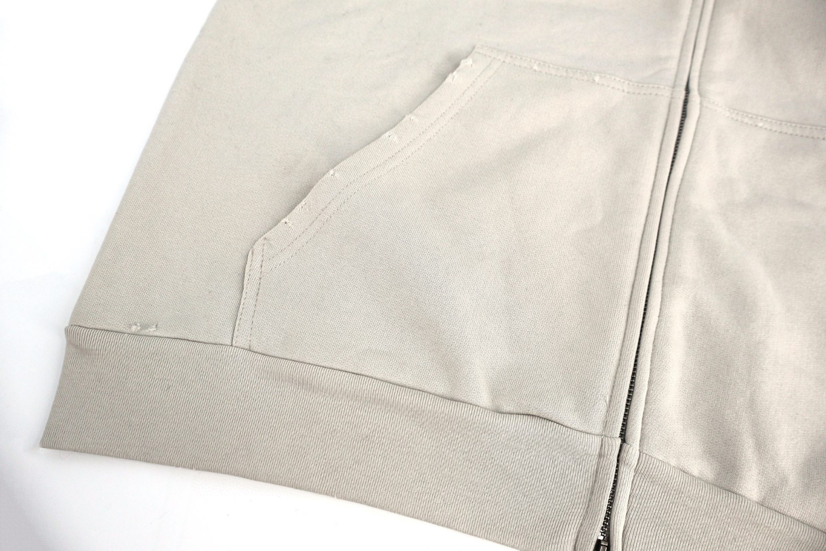 Balenciaga 巴黎世家 蓝刺绣拉链帽衫 连帽卫衣 外套 长袖 做旧白 B0 803264TSVP18016