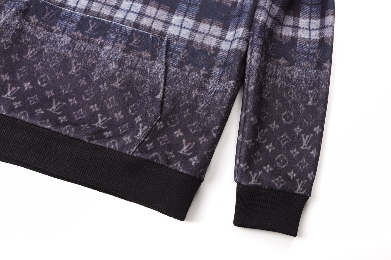 LOUIS VUITTON 路易威登 格纹渐变毛呢连帽卫衣 外套 棕色 B5 1AJCB1