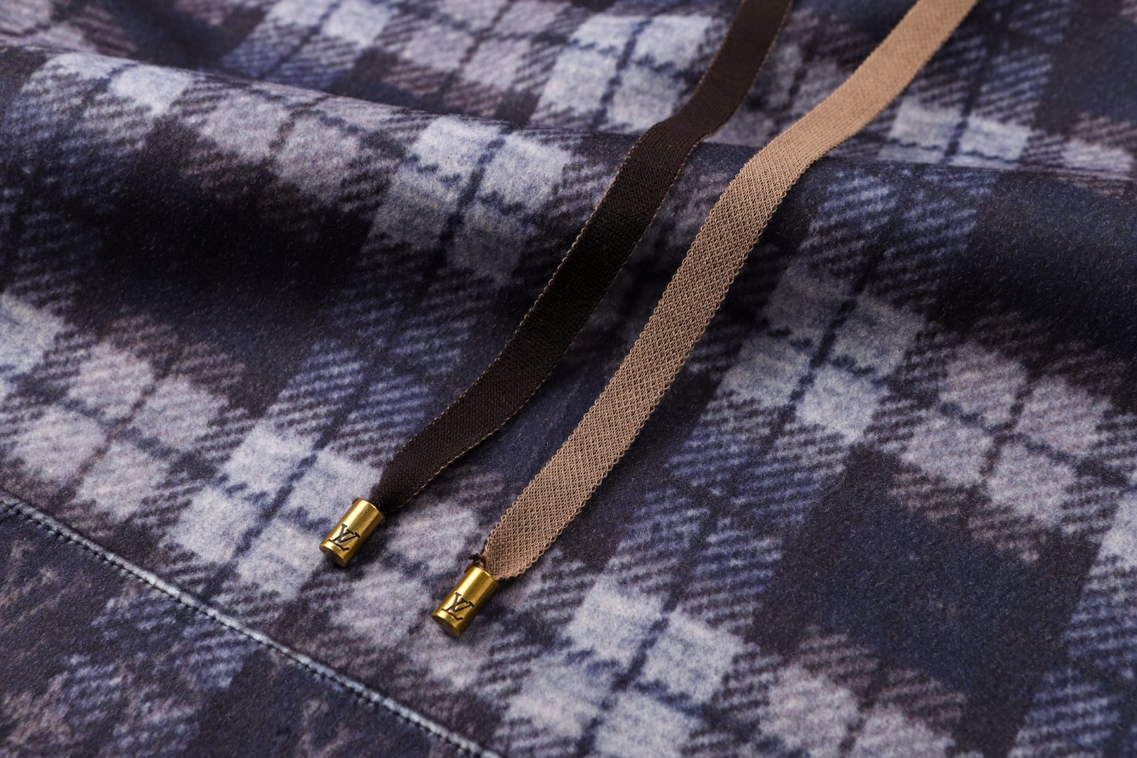 LOUIS VUITTON 路易威登 格纹渐变毛呢连帽卫衣 外套 棕色 B5 1AJCB1