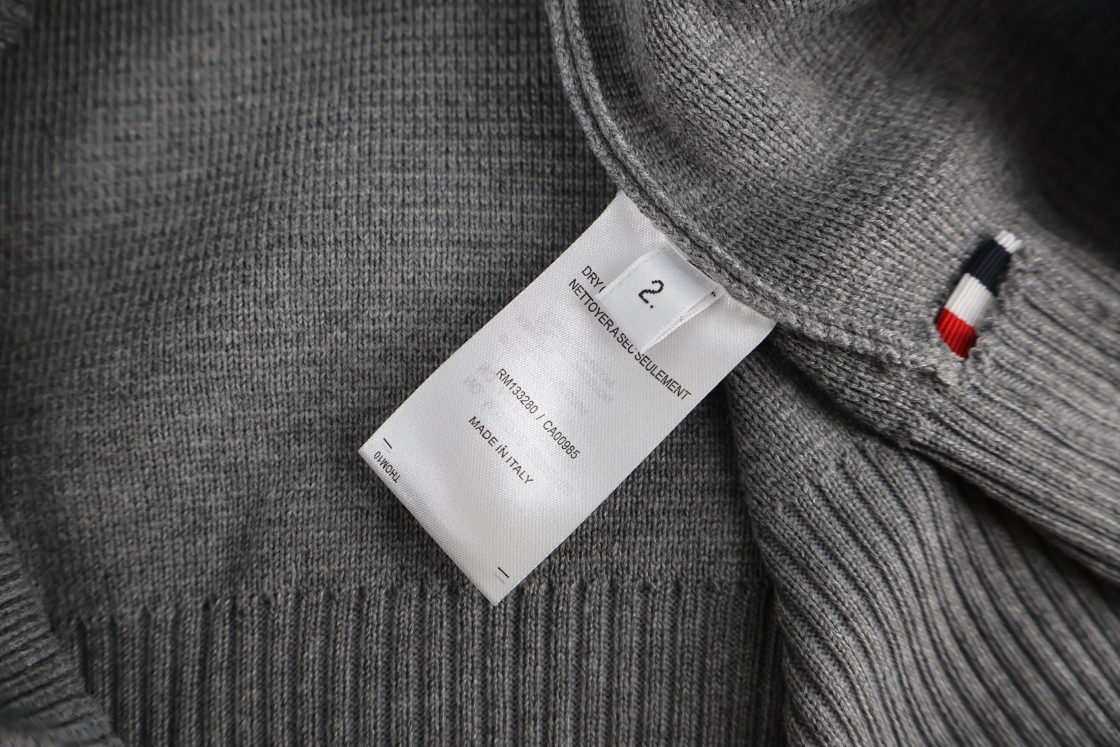 THOM BROWNE 织带羊毛针织毛衣 外套 长袖 深蓝色 灰色 B0 TBEKN01SS24MM-1