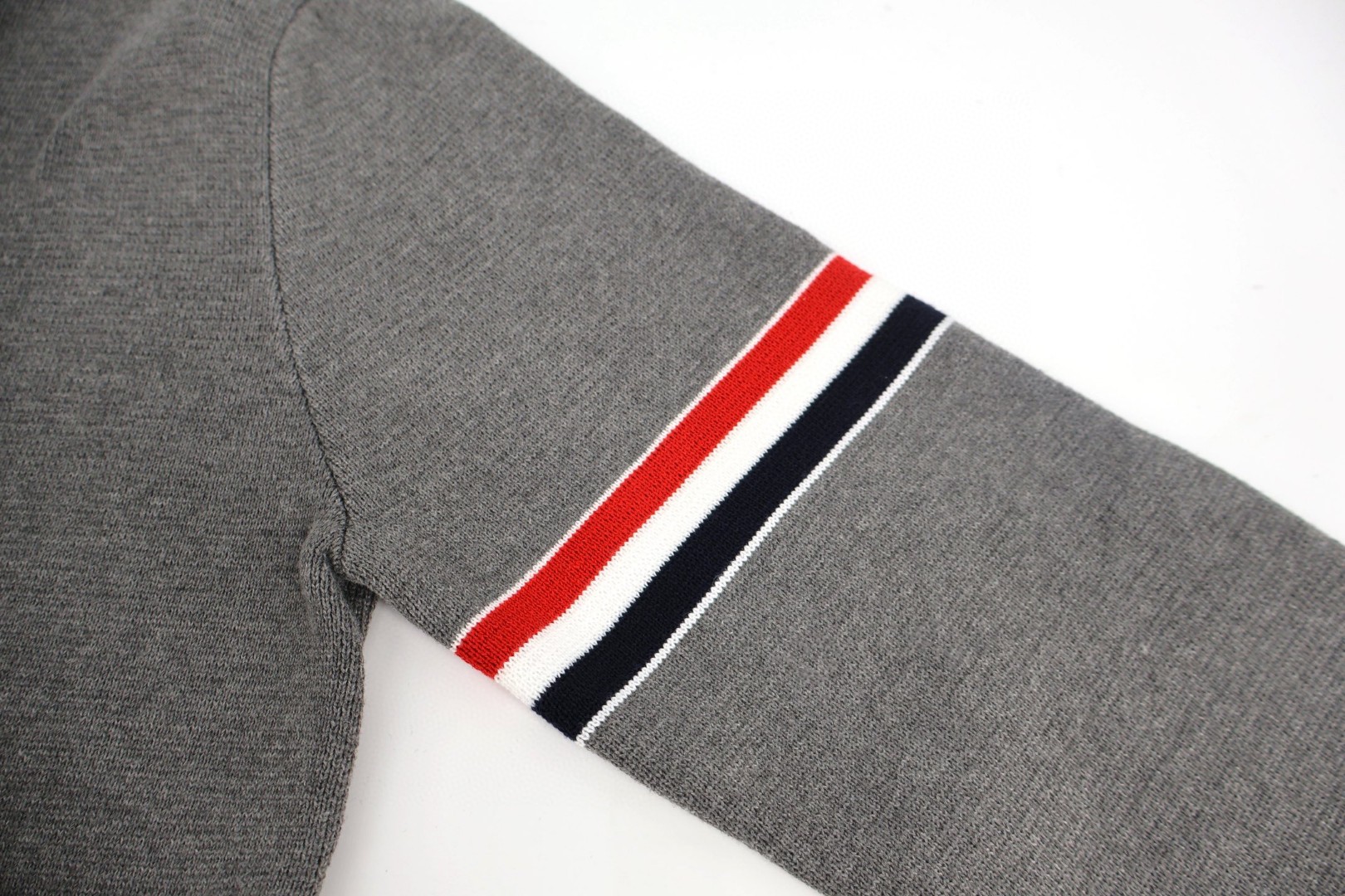 THOM BROWNE 织带羊毛针织毛衣 外套 长袖 深蓝色 灰色 B0 TBEKN01SS24MM-1