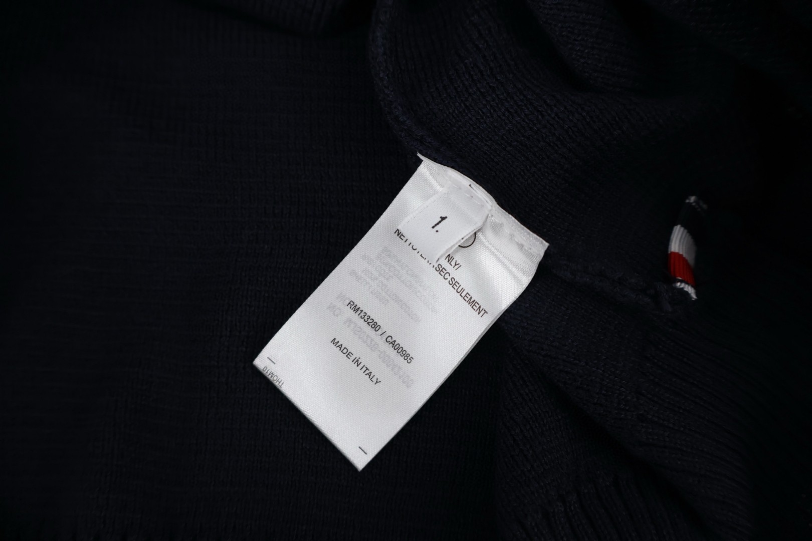 THOM BROWNE 织带羊毛针织毛衣 外套 长袖 深蓝色 灰色 B0 TBEKN01SS24MM-1