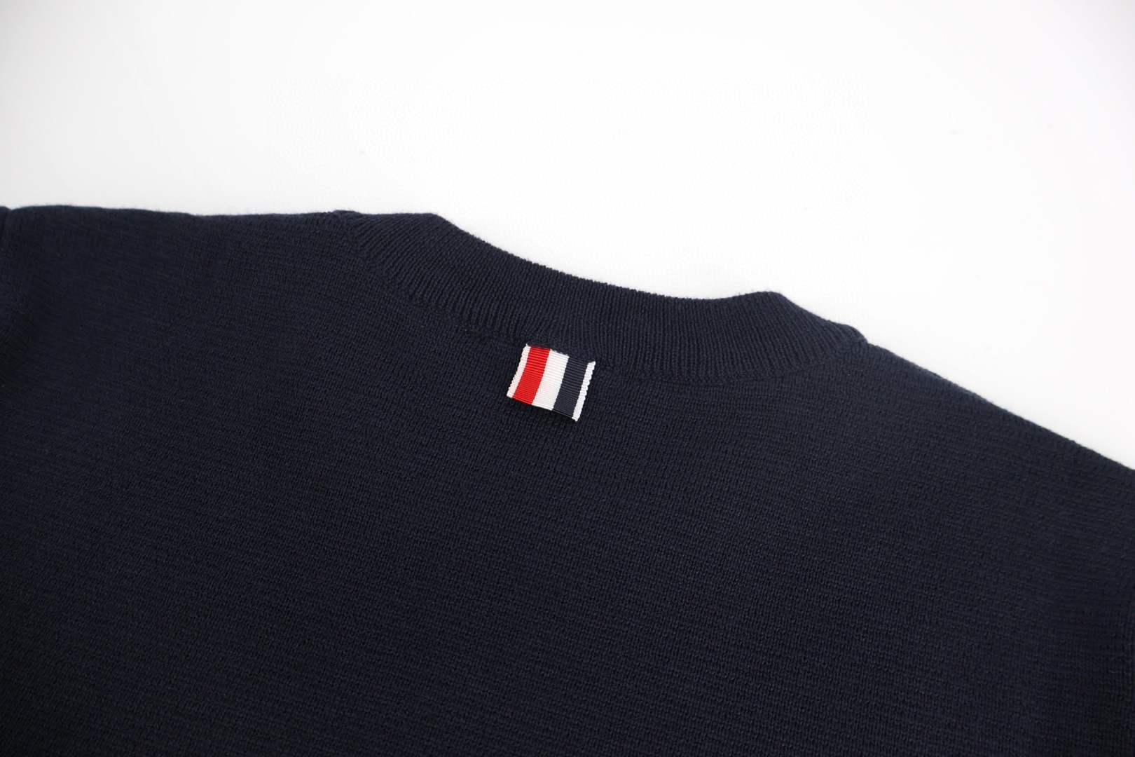 THOM BROWNE 织带羊毛针织毛衣 外套 长袖 深蓝色 灰色 B0 TBEKN01SS24MM-1