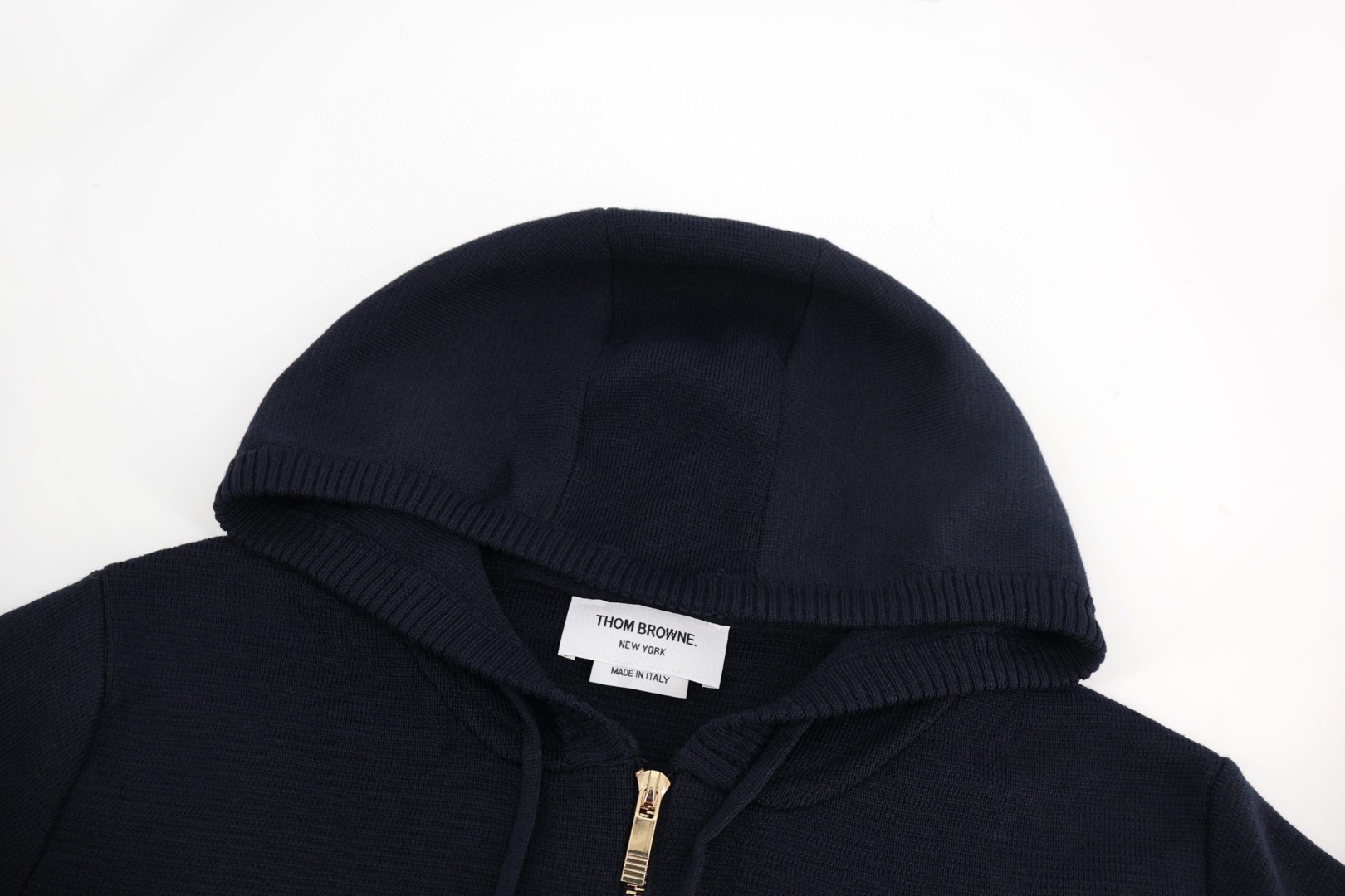 THOM BROWNE 四条杠羊毛针织拉链外套 毛衣 外套 长袖 深蓝色 灰色 B0