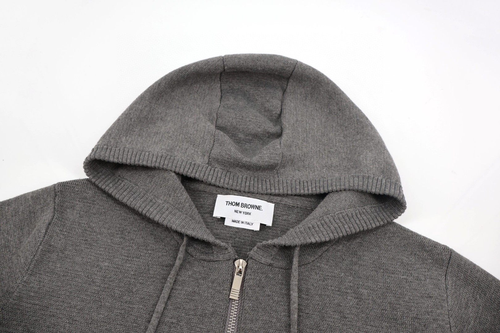 THOM BROWNE 四条杠羊毛针织拉链外套 毛衣 外套 长袖 深蓝色 灰色 B0