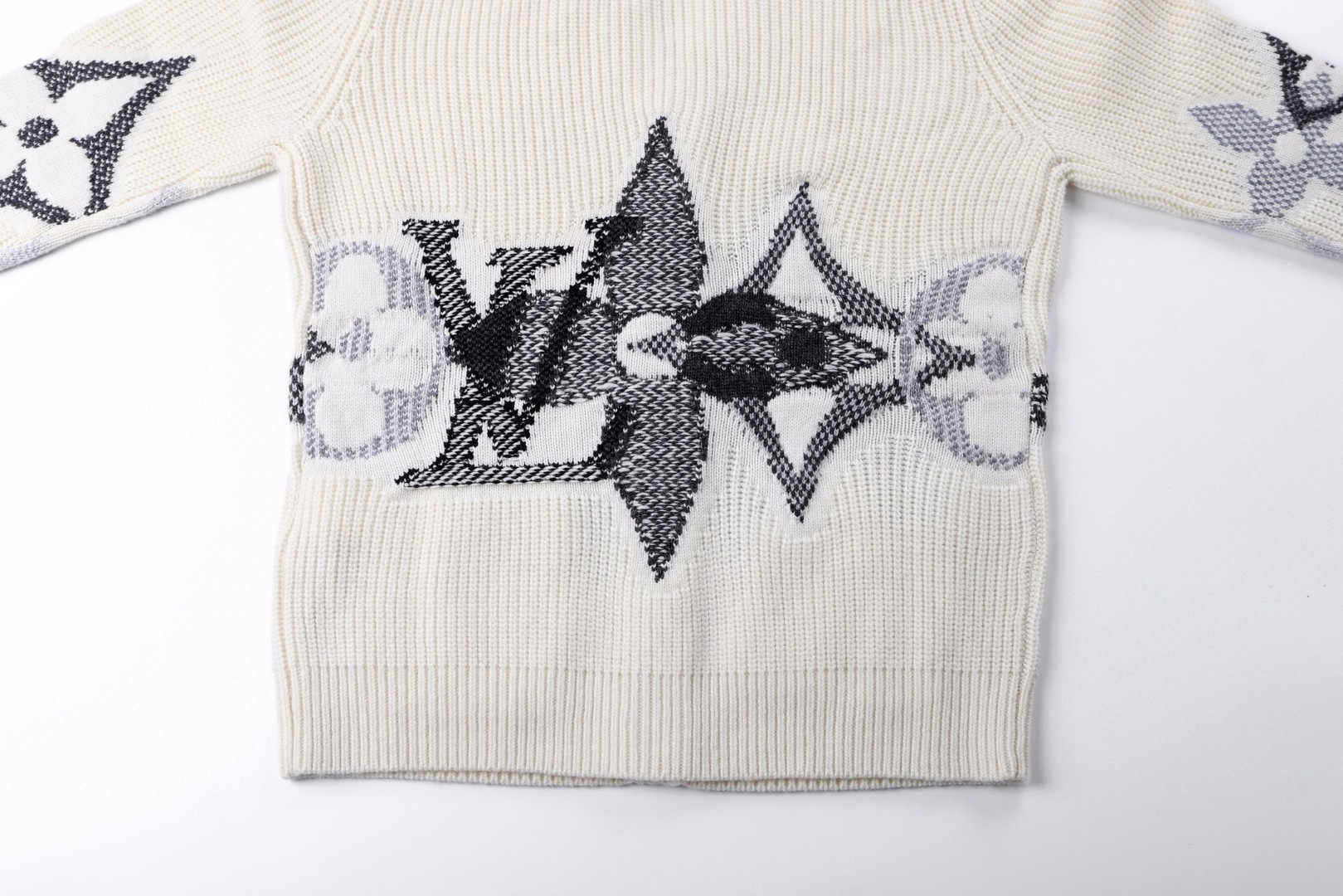 LOUIS VUITTON 路易威登 老花提花针织衫 开衫 毛衣 外套 米色 C0 1AJBX5