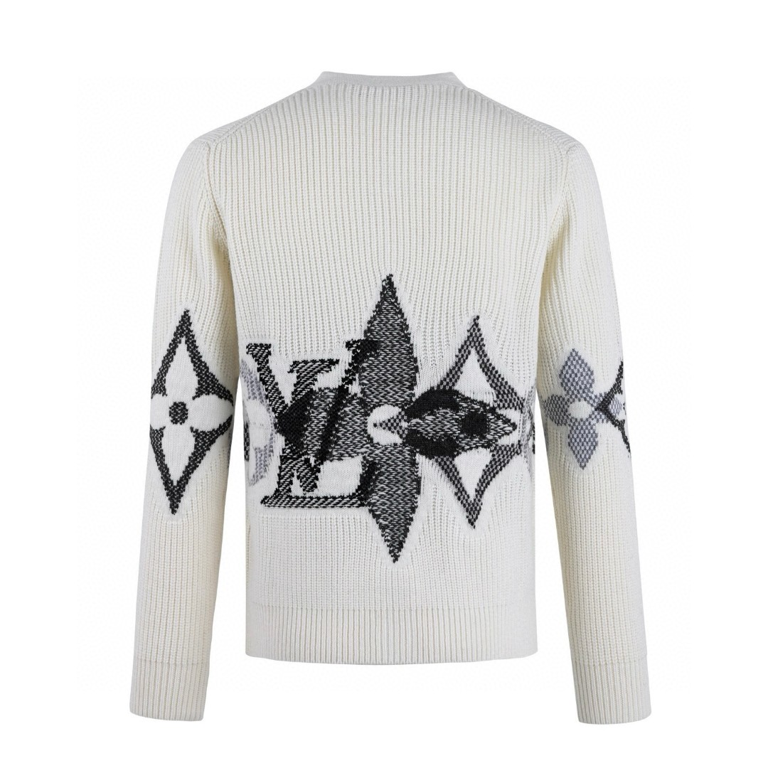 LOUIS VUITTON 路易威登 老花提花针织衫 开衫 毛衣 外套 米色 C0 1AJBX5